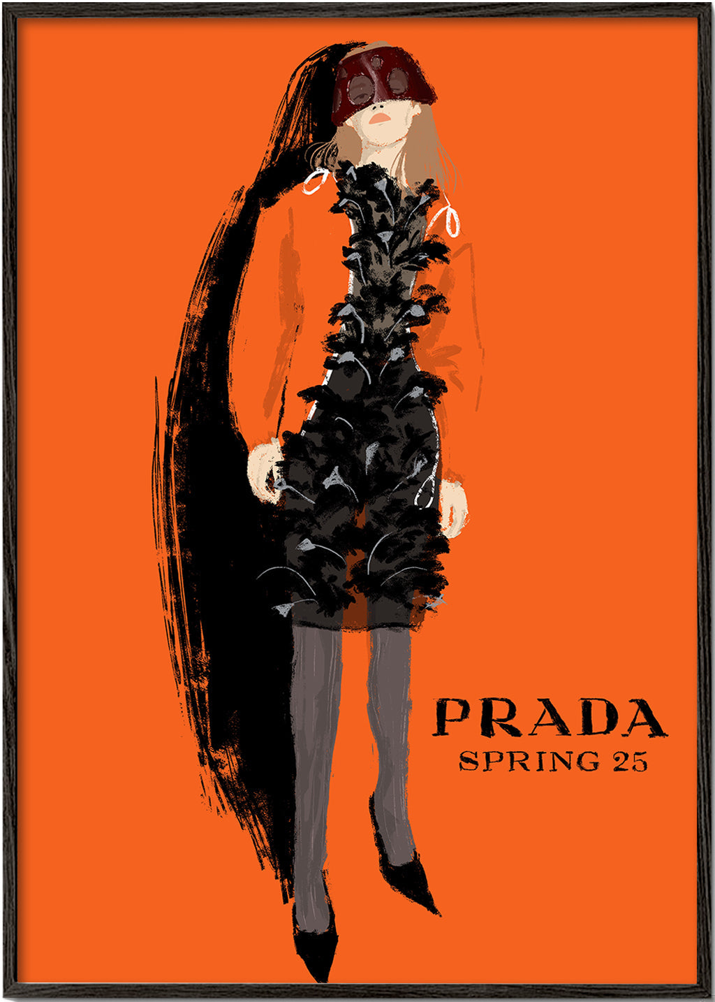 Ilustração de moda PRADA em laranja