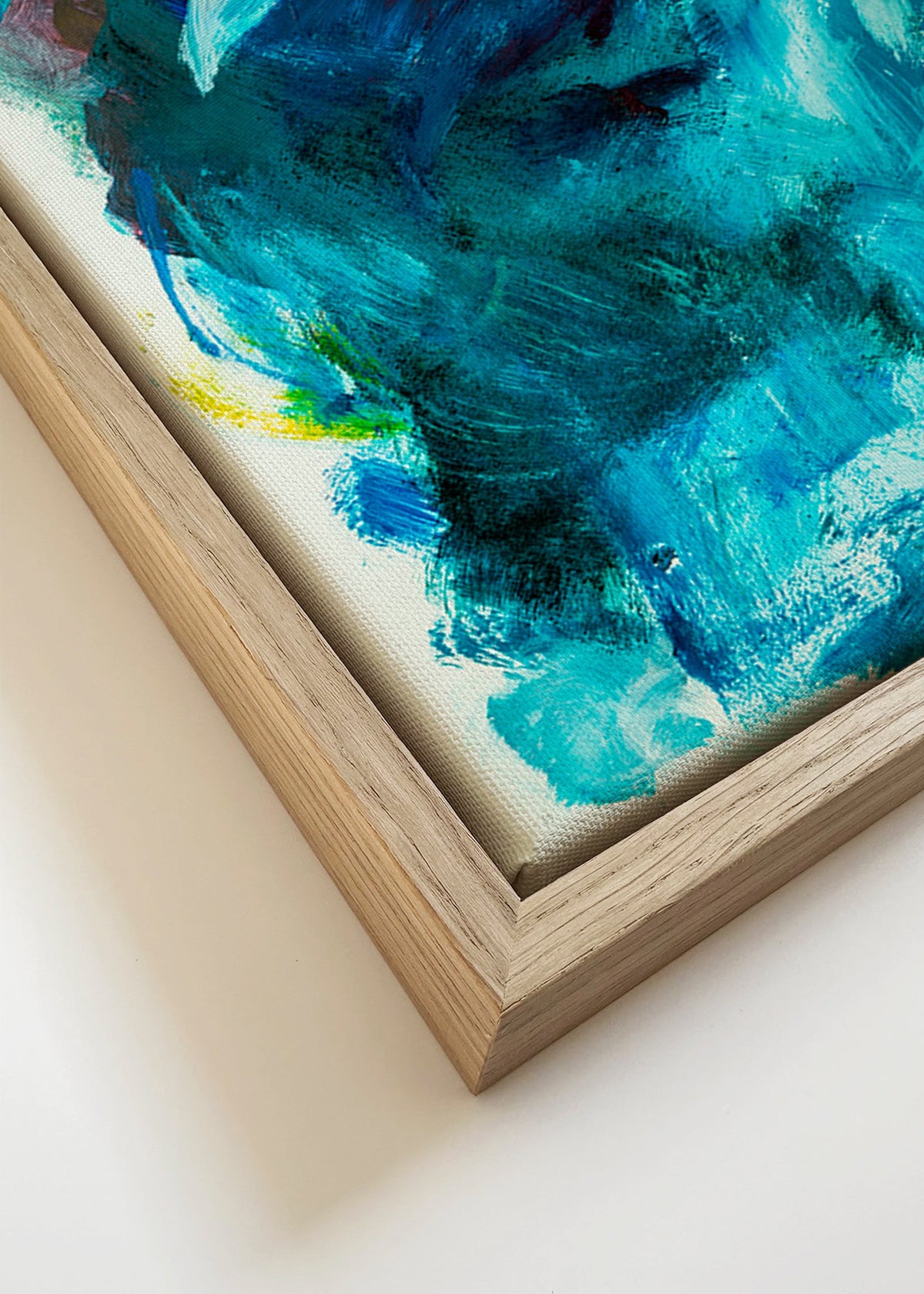 Obra abstrata azul com motivo aéreo – Canvas detail