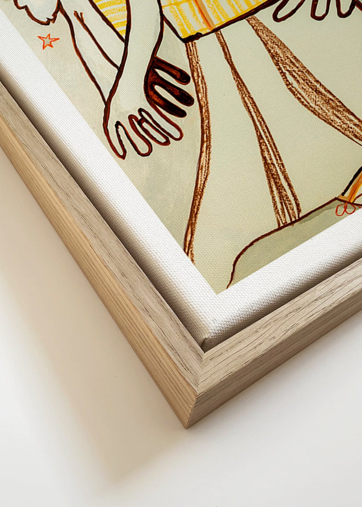 Ilustração casal dançante em traço gestual – Canvas detail