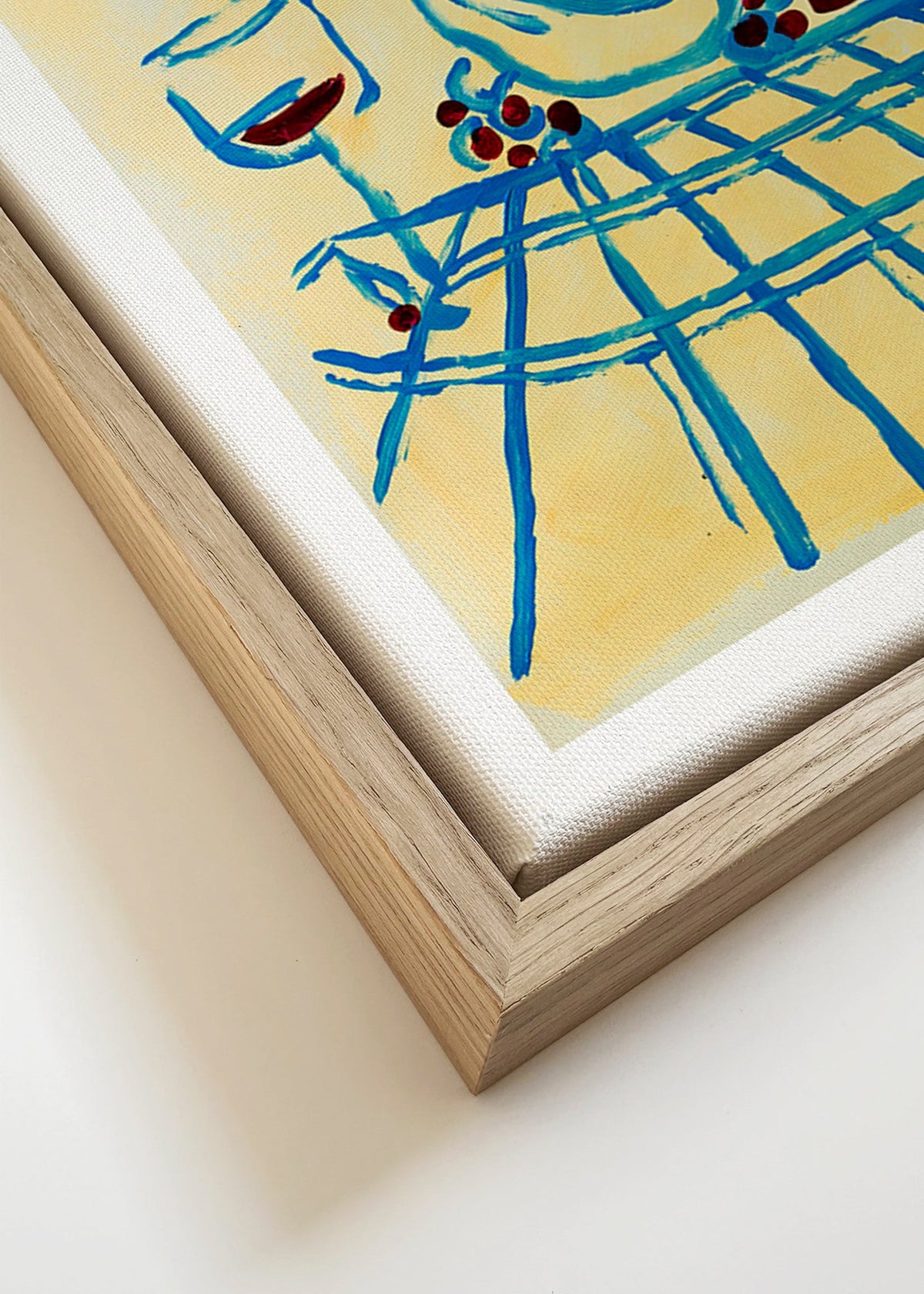 Arte para cozinha: natureza morta azul com bananas – Canvas detail
