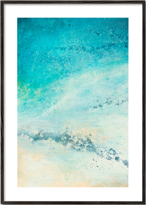 Quadro abstrato turquesa – Black Frame