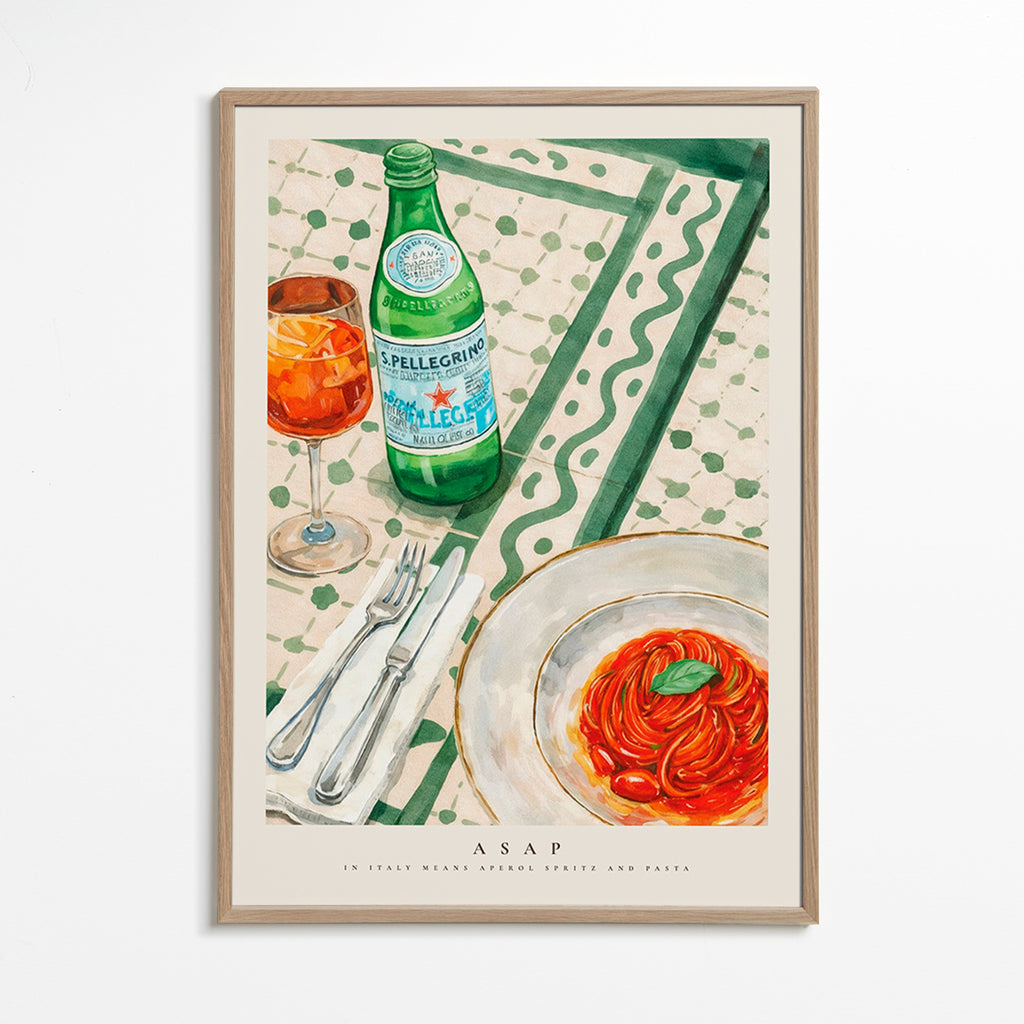 Arte para cozinha Aperol Spritz e massa