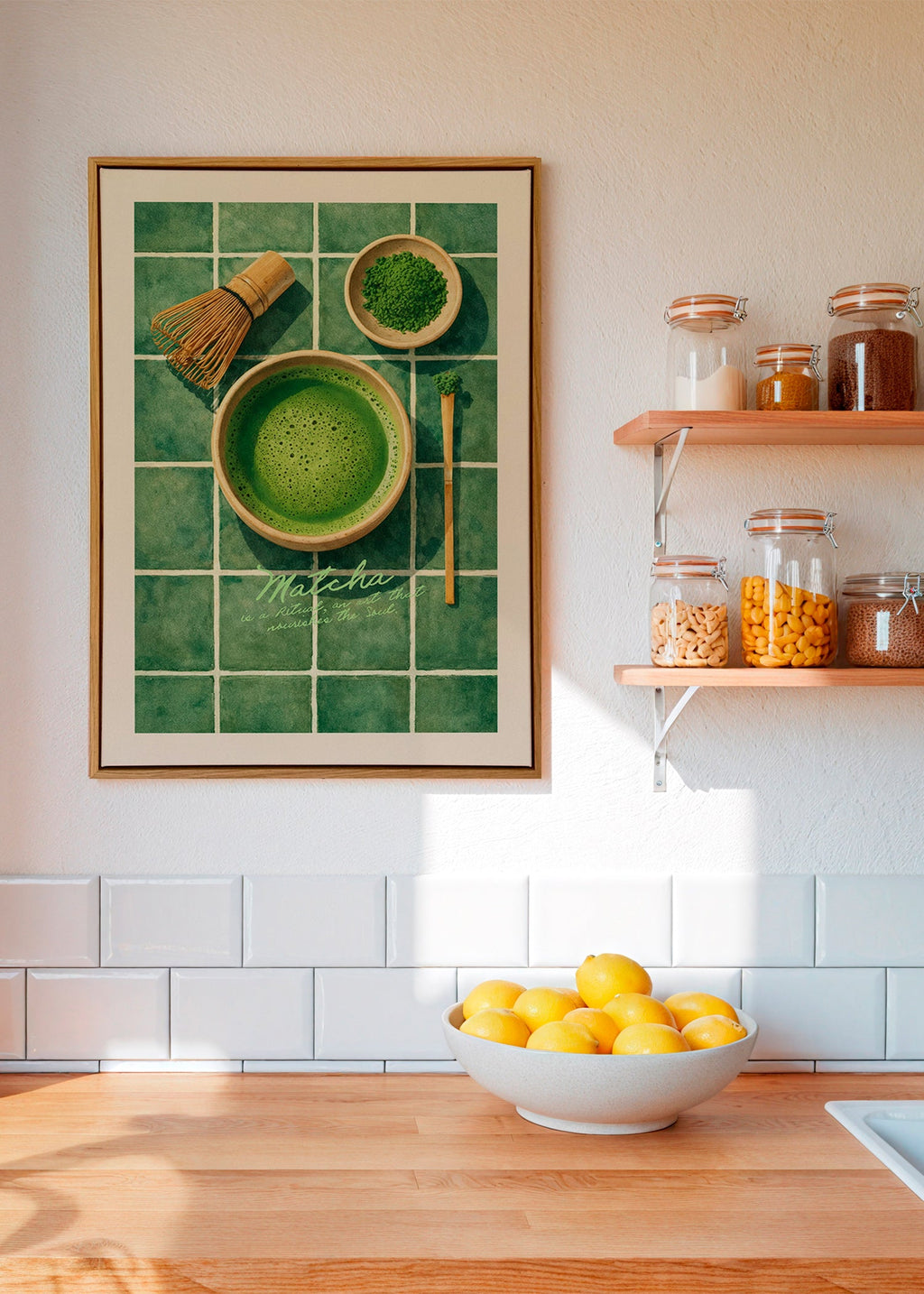Arte para cozinha: Matcha e utensílios