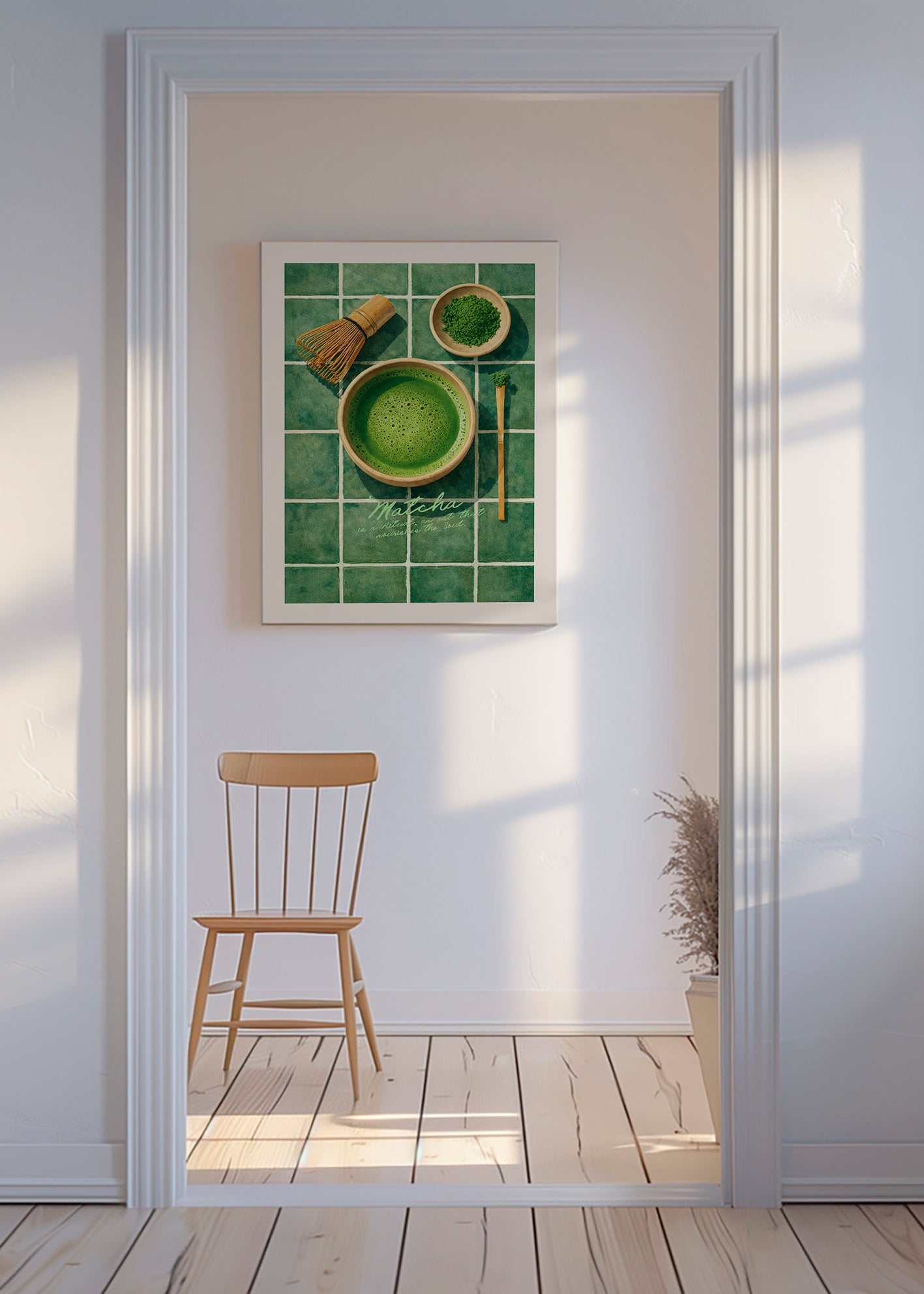 Arte para cozinha: Matcha e utensílios