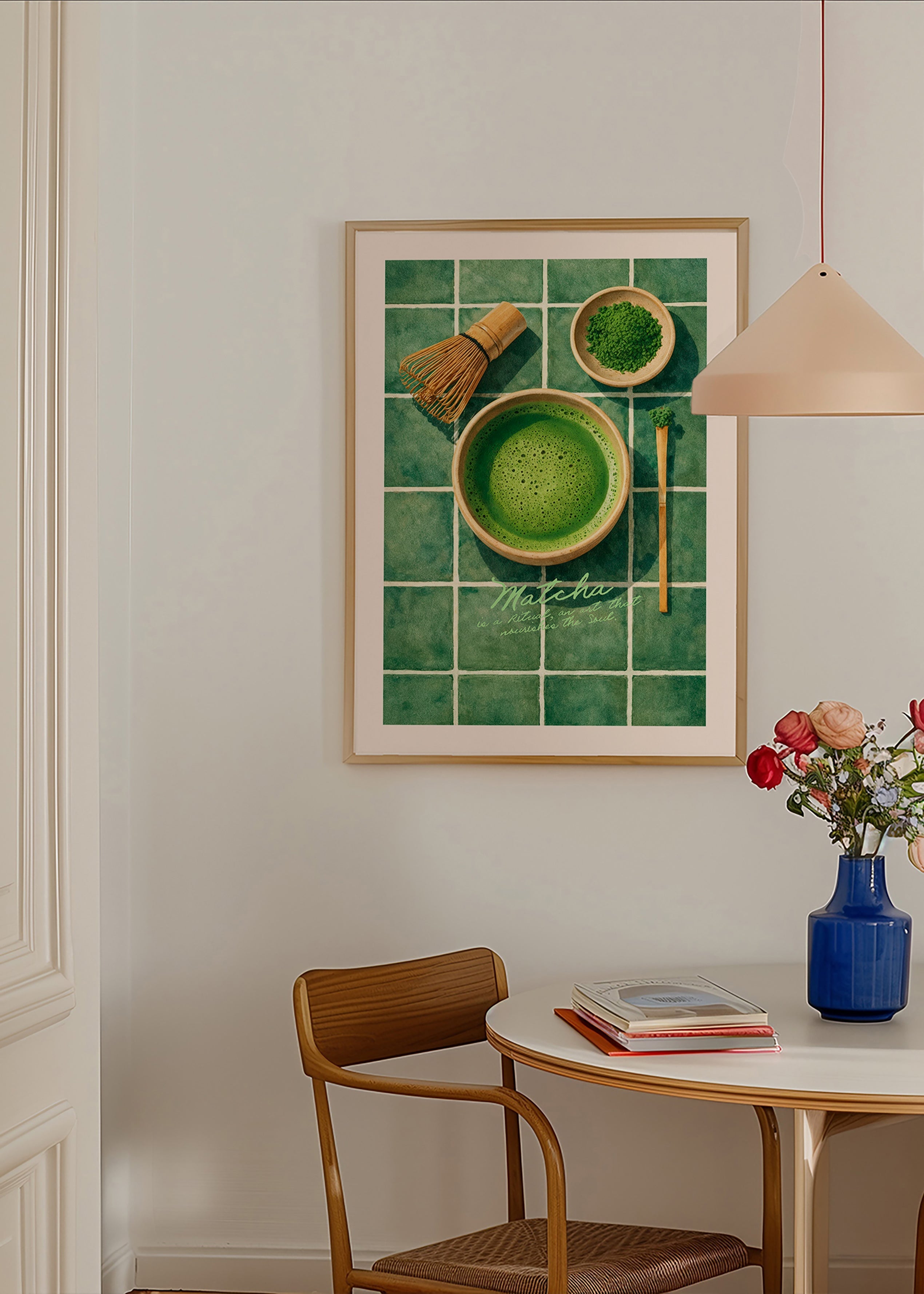 Arte para cozinha: Matcha e utensílios