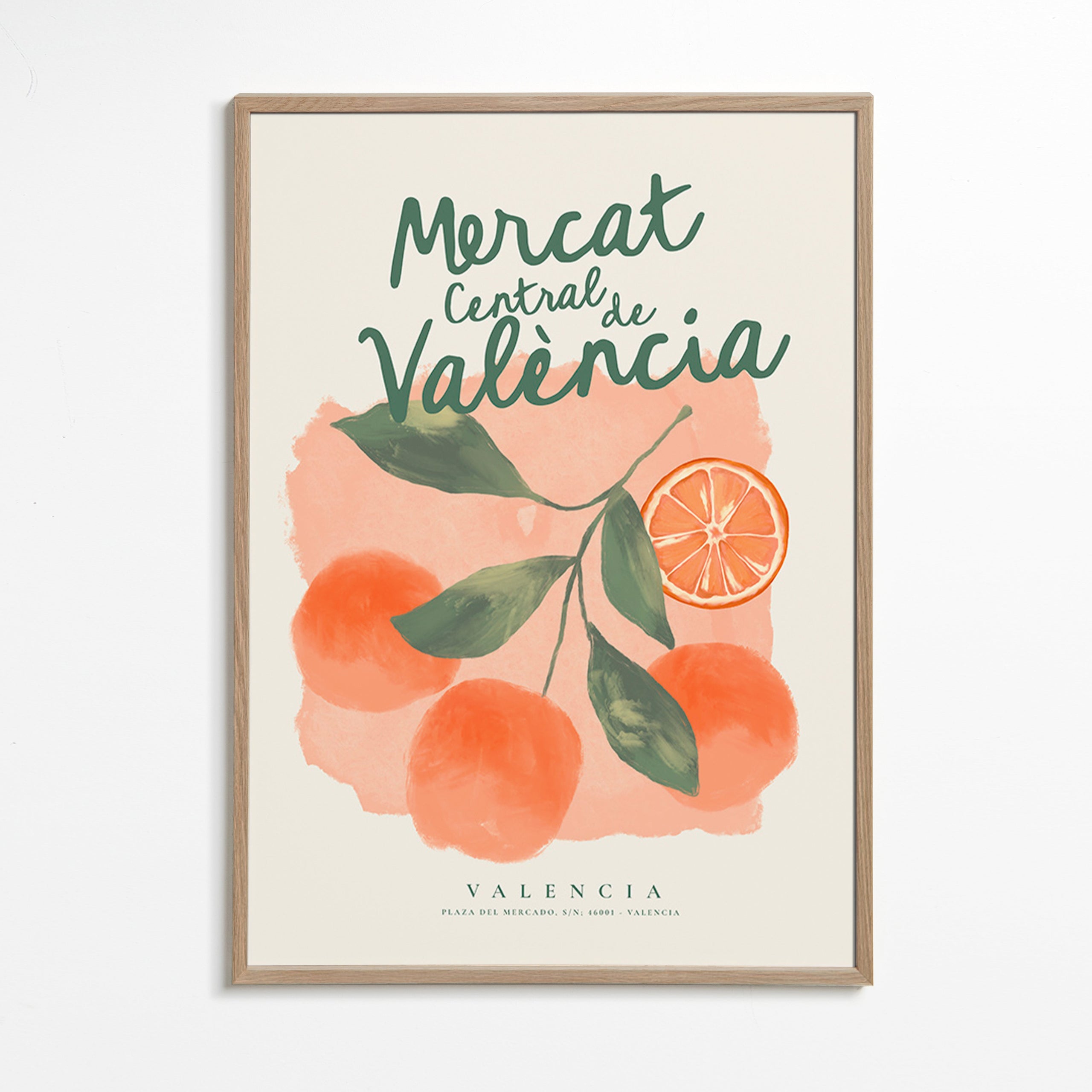 Arte para cozinha Mercat Central com laranjas