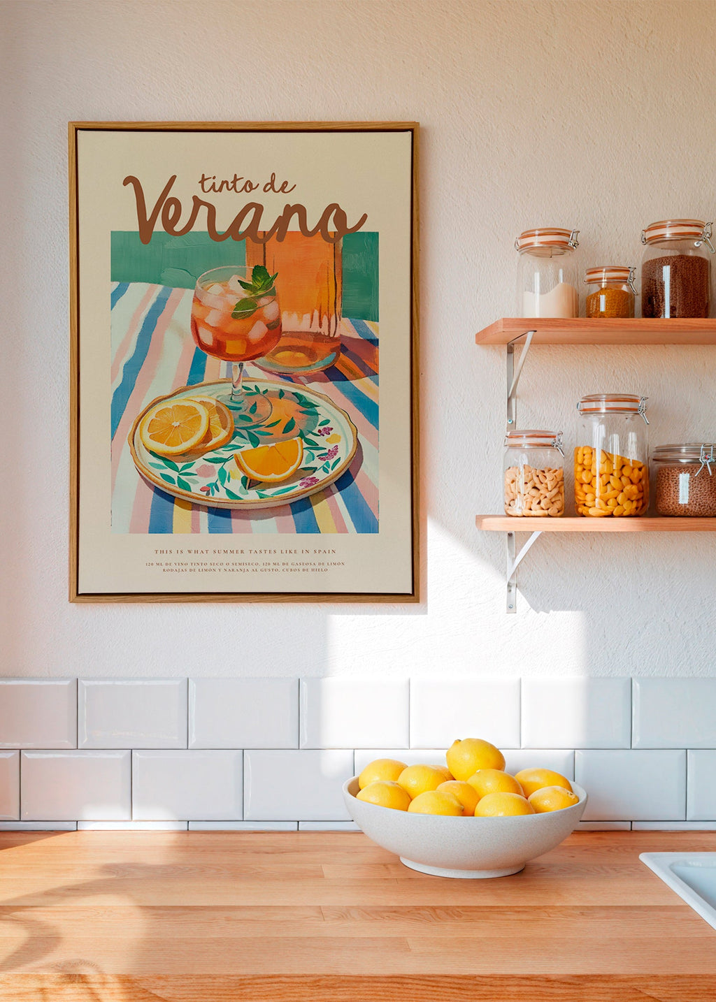 Arte para cozinha: tinto de verão e citrinos