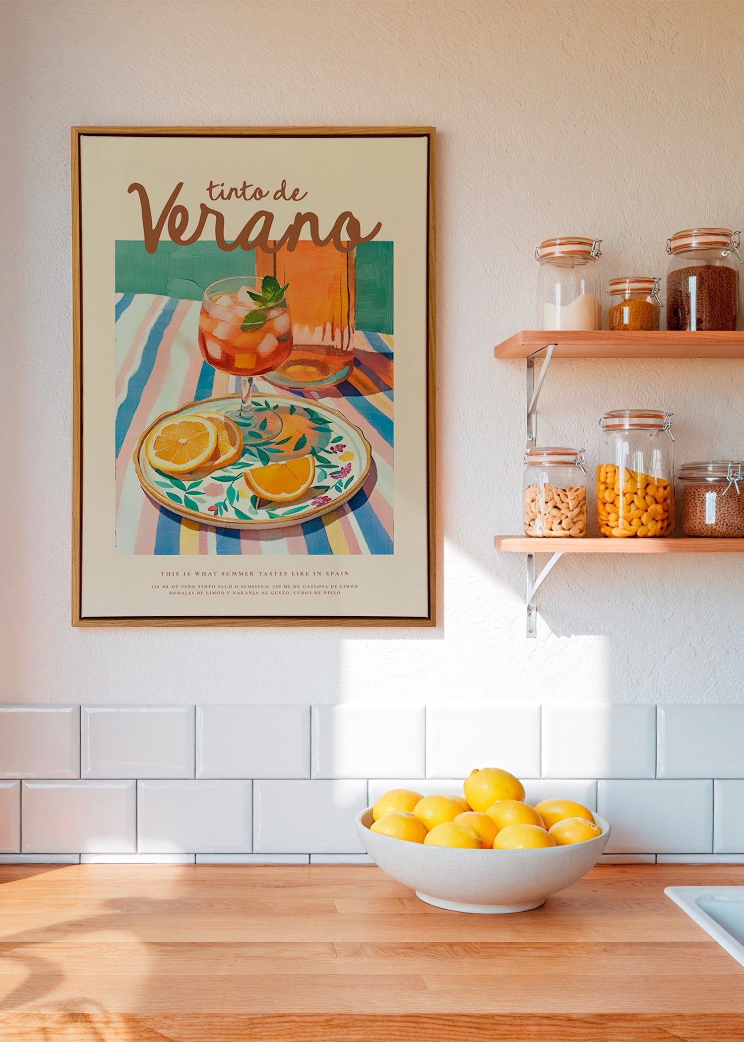 Arte para cozinha: tinto de verão e citrinos