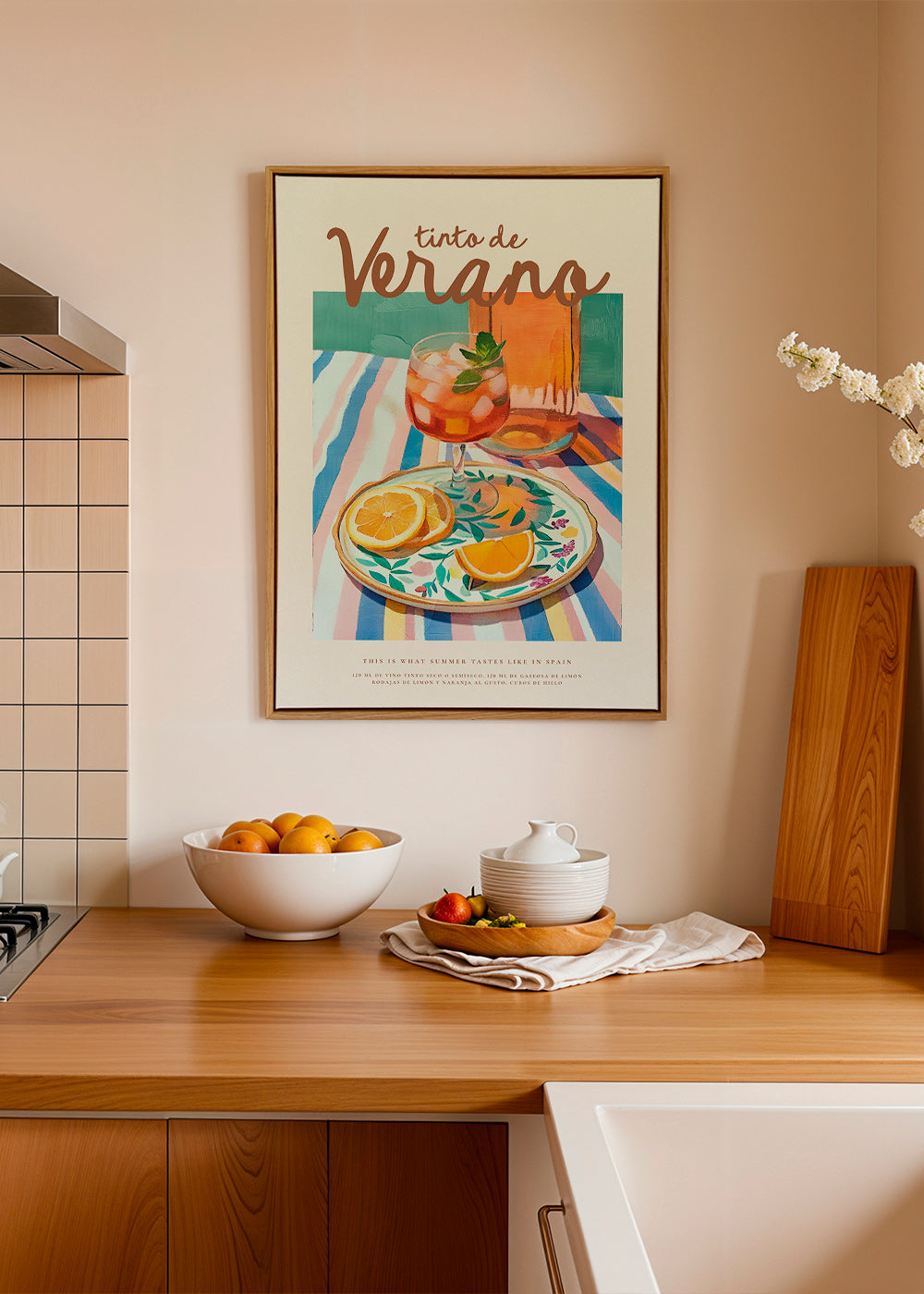 Arte para cozinha: tinto de verão e citrinos