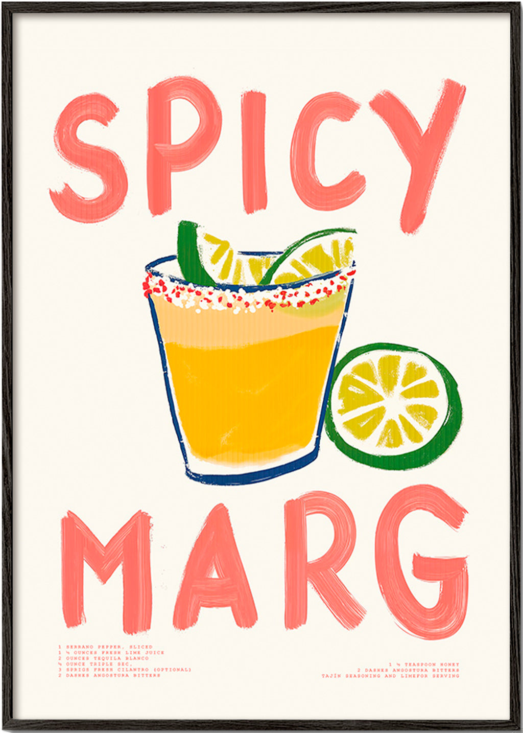 Arte para cozinha margarita ilustrada
