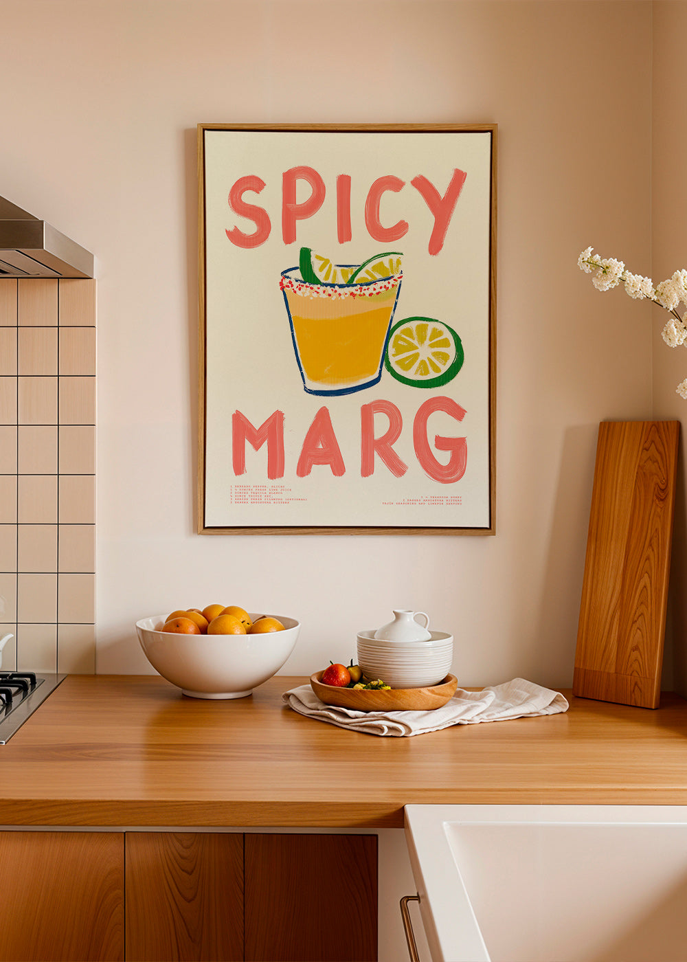 Arte para cozinha margarita ilustrada