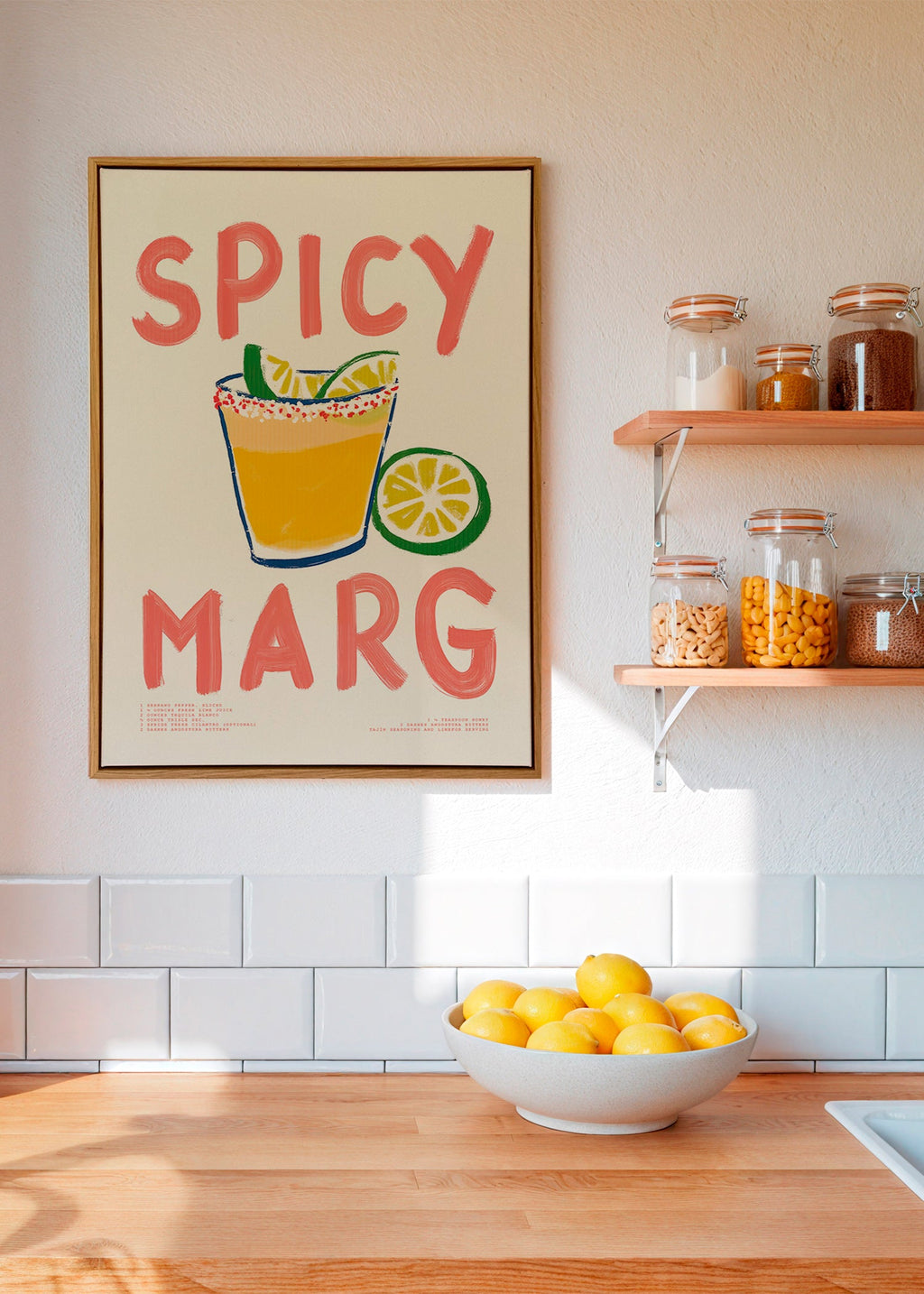 Arte para cozinha margarita ilustrada