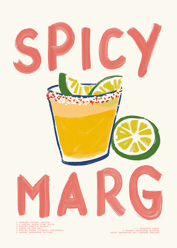 Arte para cozinha margarita ilustrada