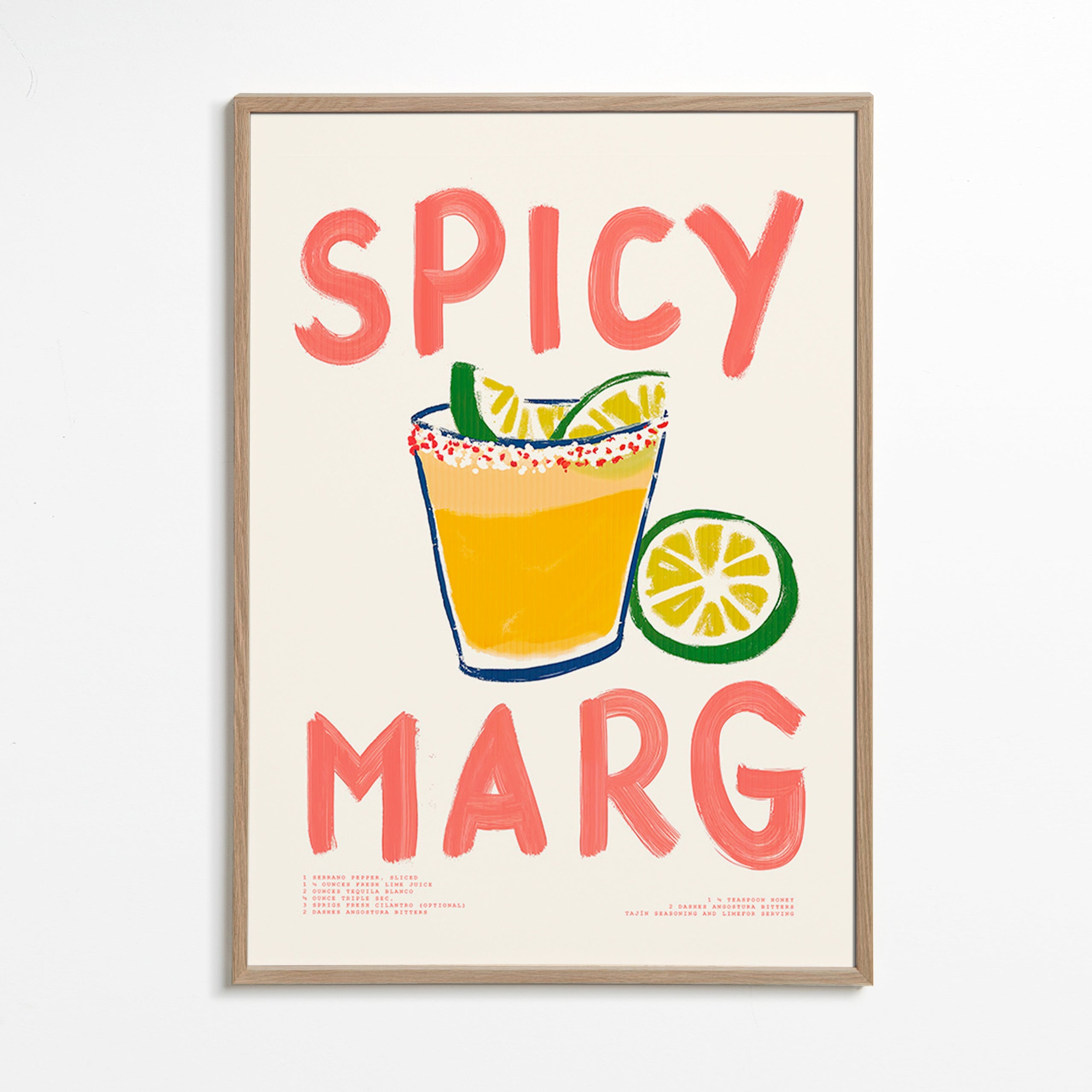 Arte para cozinha margarita ilustrada