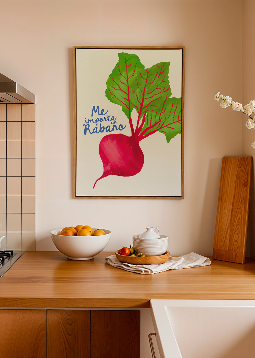 Arte para cozinha rabanete ilustrado