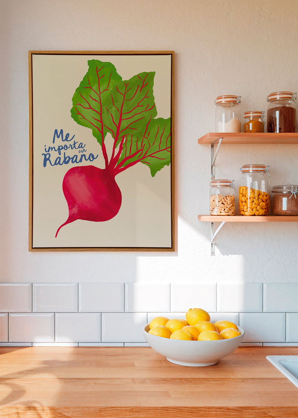 Arte para cozinha rabanete ilustrado