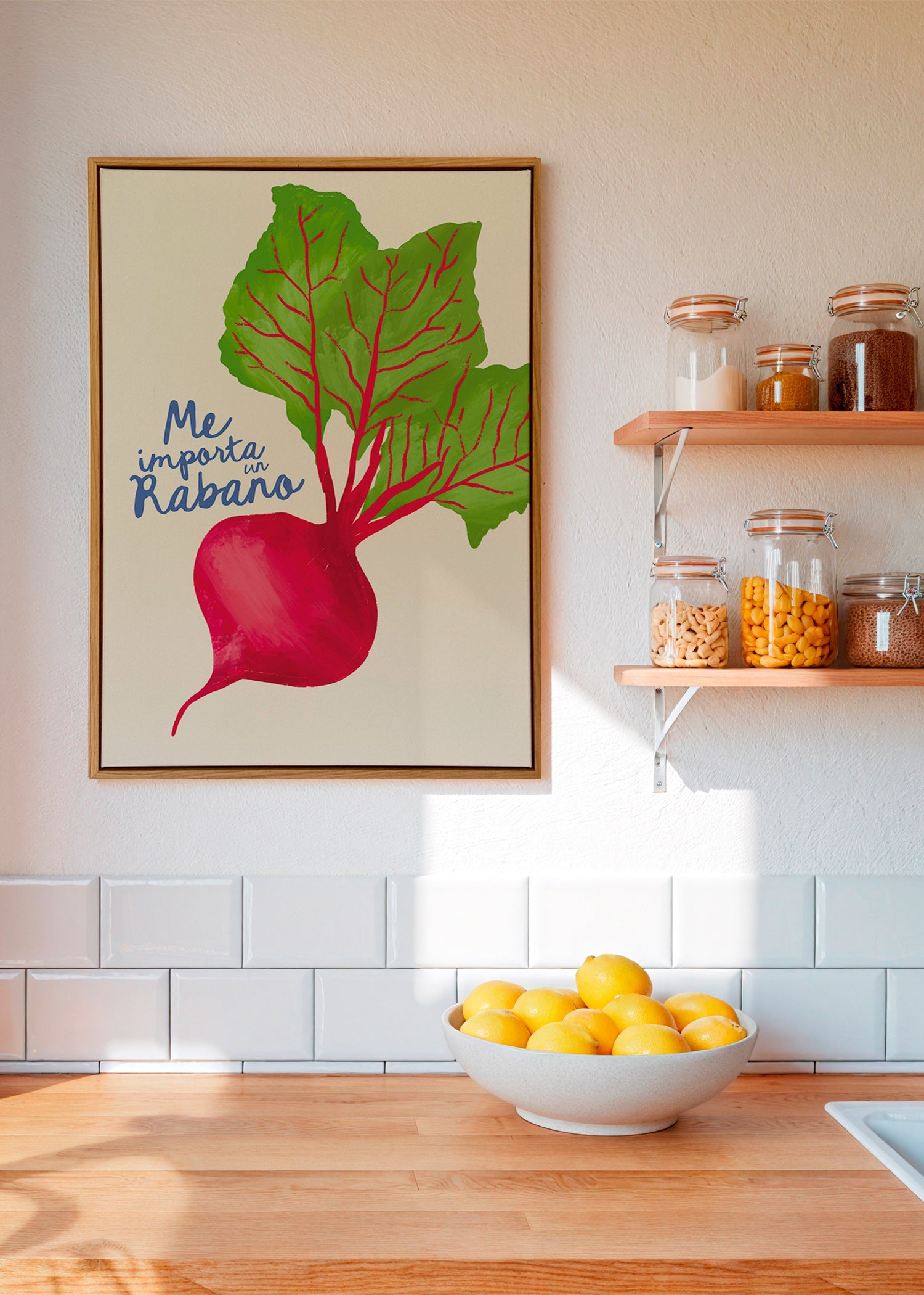 Arte para cozinha rabanete ilustrado