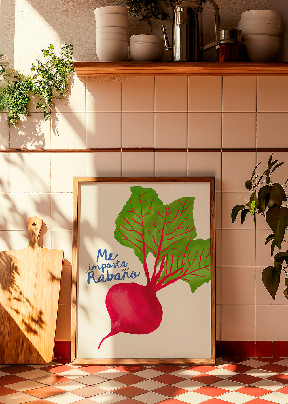 Arte para cozinha rabanete ilustrado