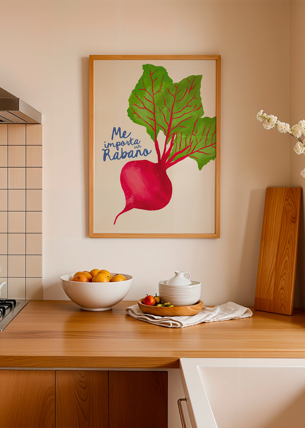Arte para cozinha rabanete ilustrado