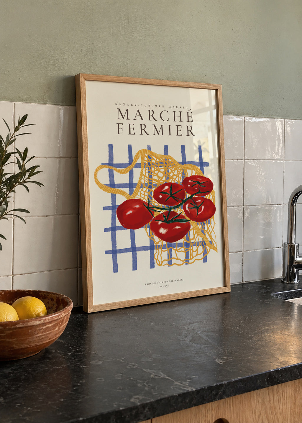 Flavors of the South, Tomatoes - Framed poster in an interior
