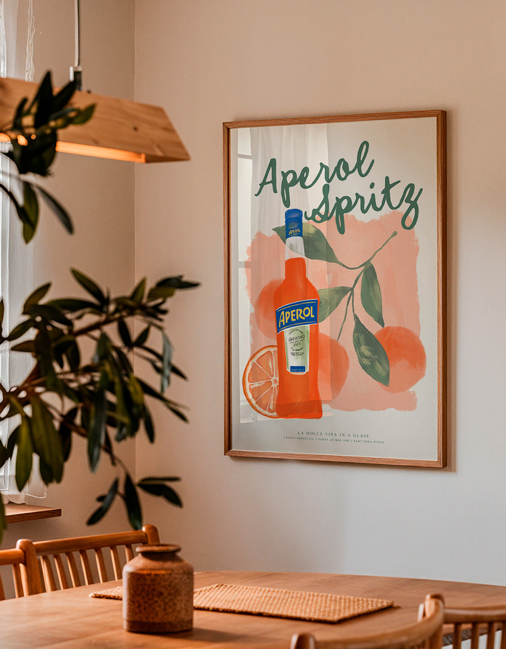 Arte para cozinha Aperol Spritz garrafa com laranjas
