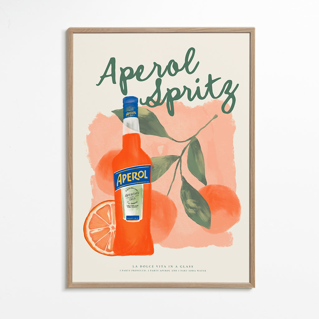 Arte para cozinha Aperol Spritz garrafa com laranjas