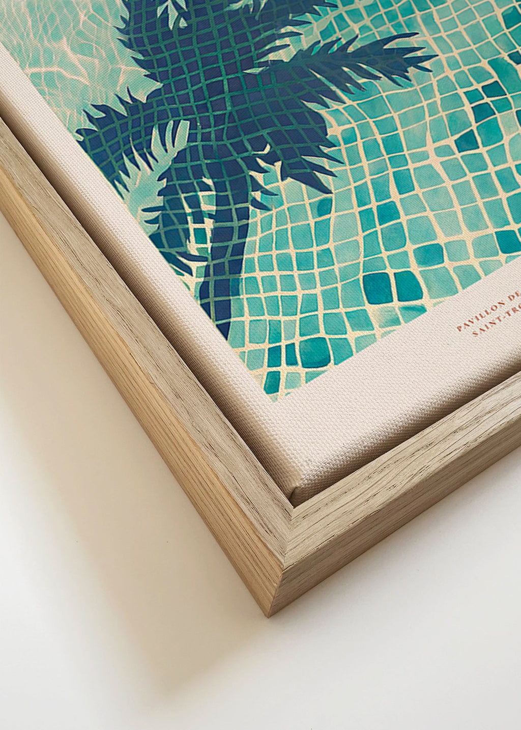 Ilustração de piscina com sombras de palmeira
