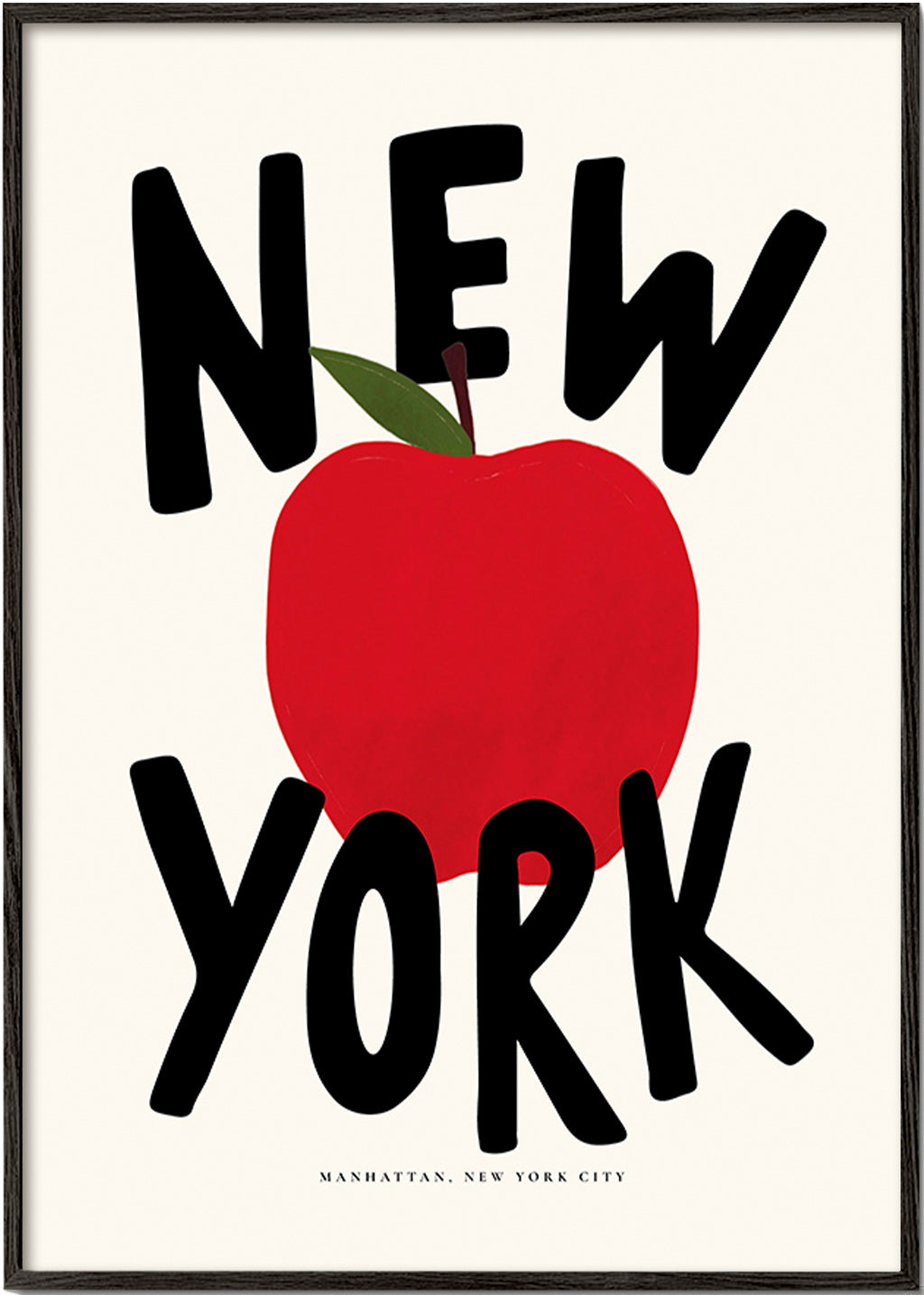 Arte para cozinha New York maçã vermelha
