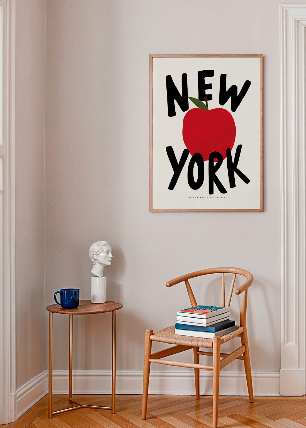 Arte para cozinha New York maçã vermelha