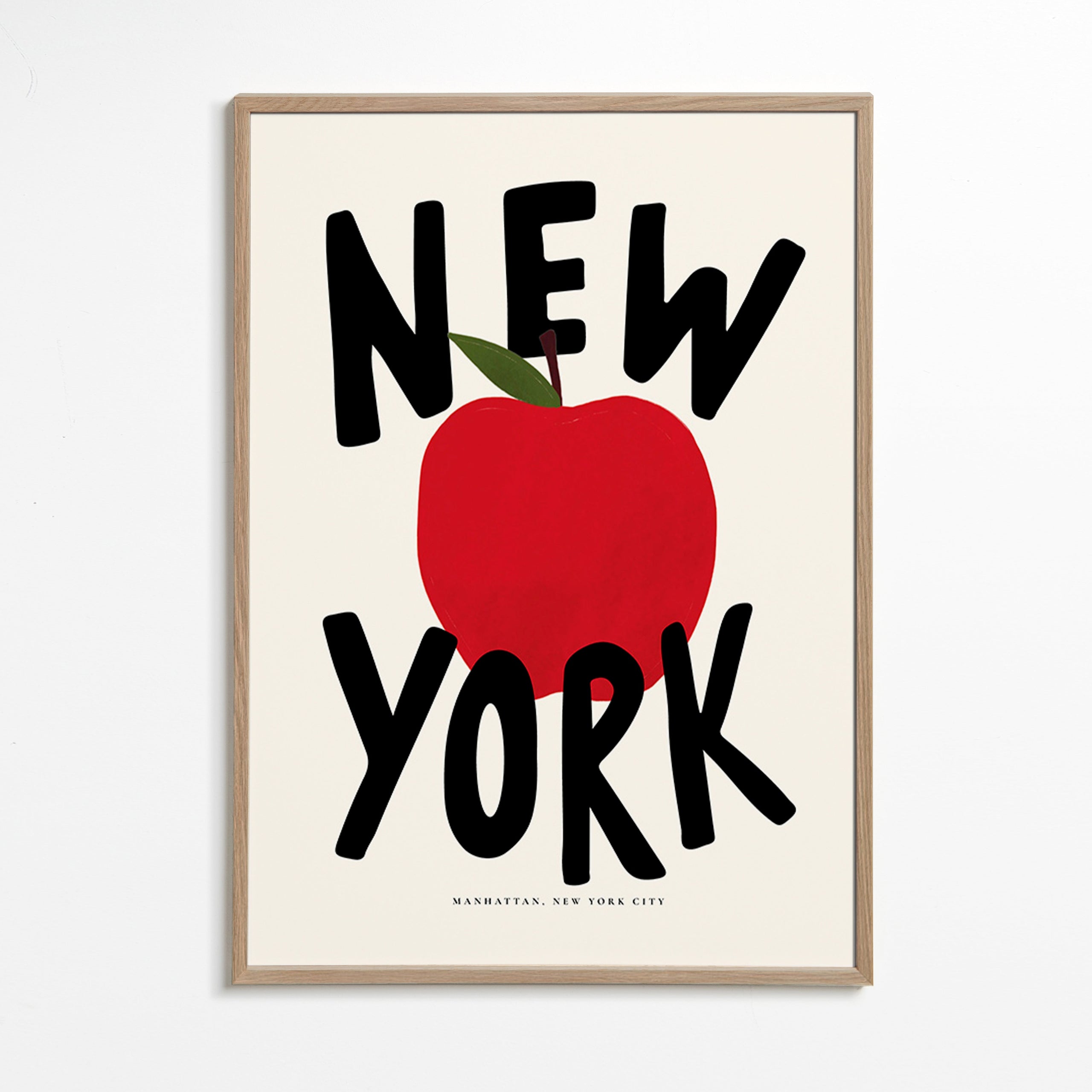 Arte para cozinha New York maçã vermelha