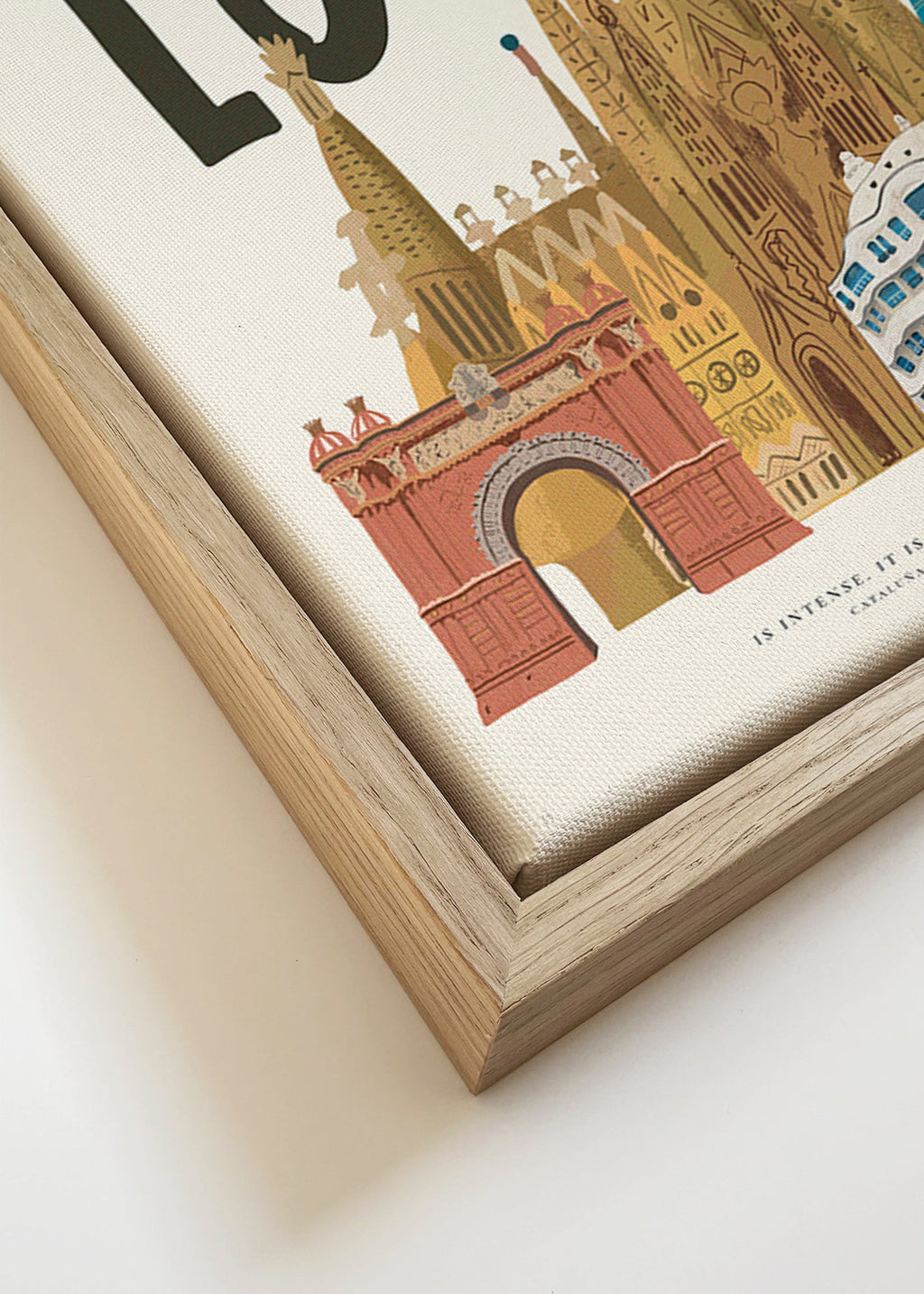 Arte de cidade Barcelona ilustrada com tipografia