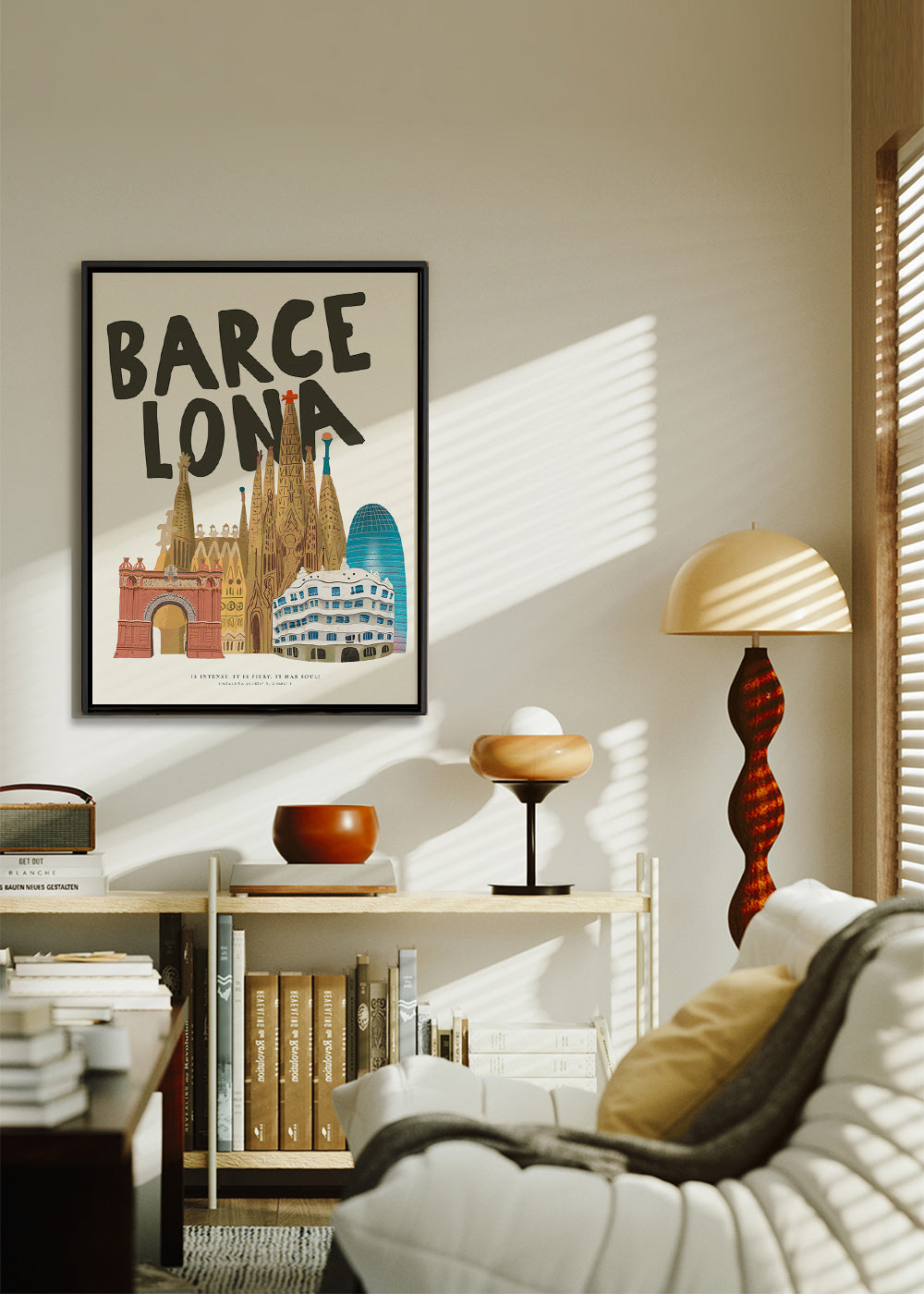 Arte de cidade Barcelona ilustrada com tipografia