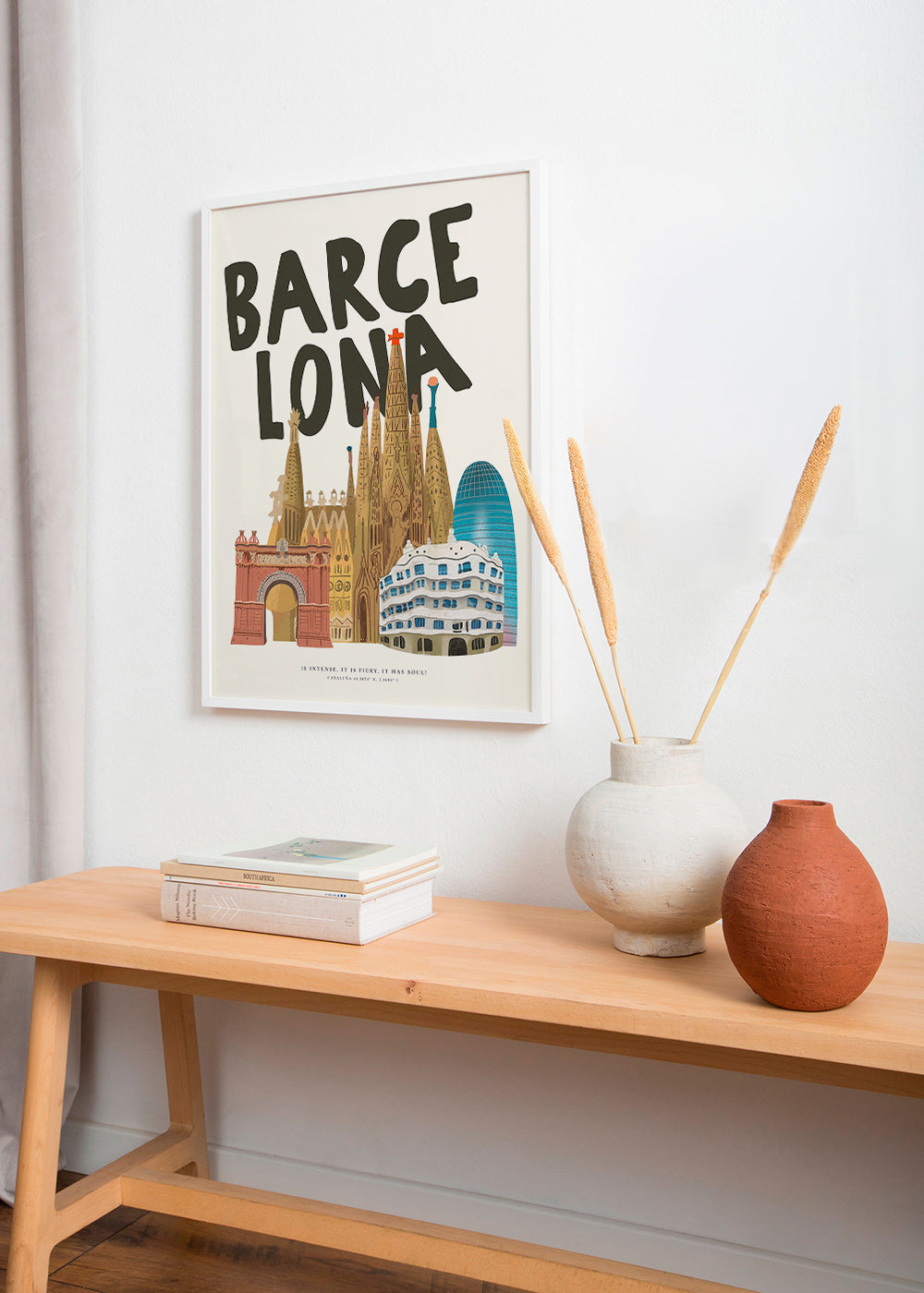 Arte de cidade Barcelona ilustrada com tipografia