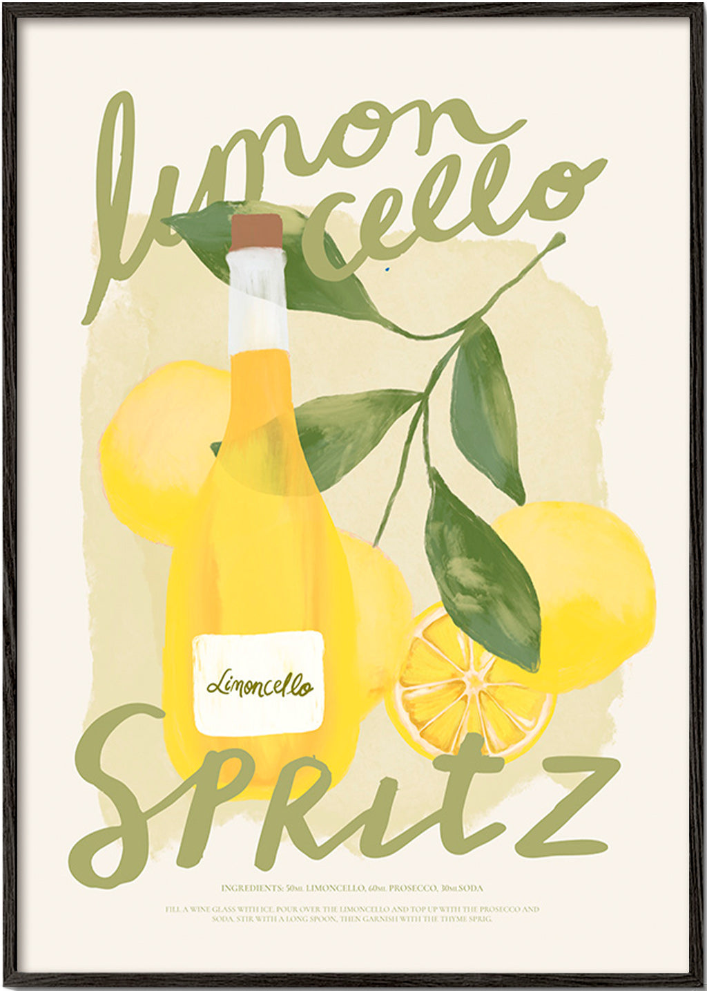 Arte para cozinha Limoncello Spritz ilustrado