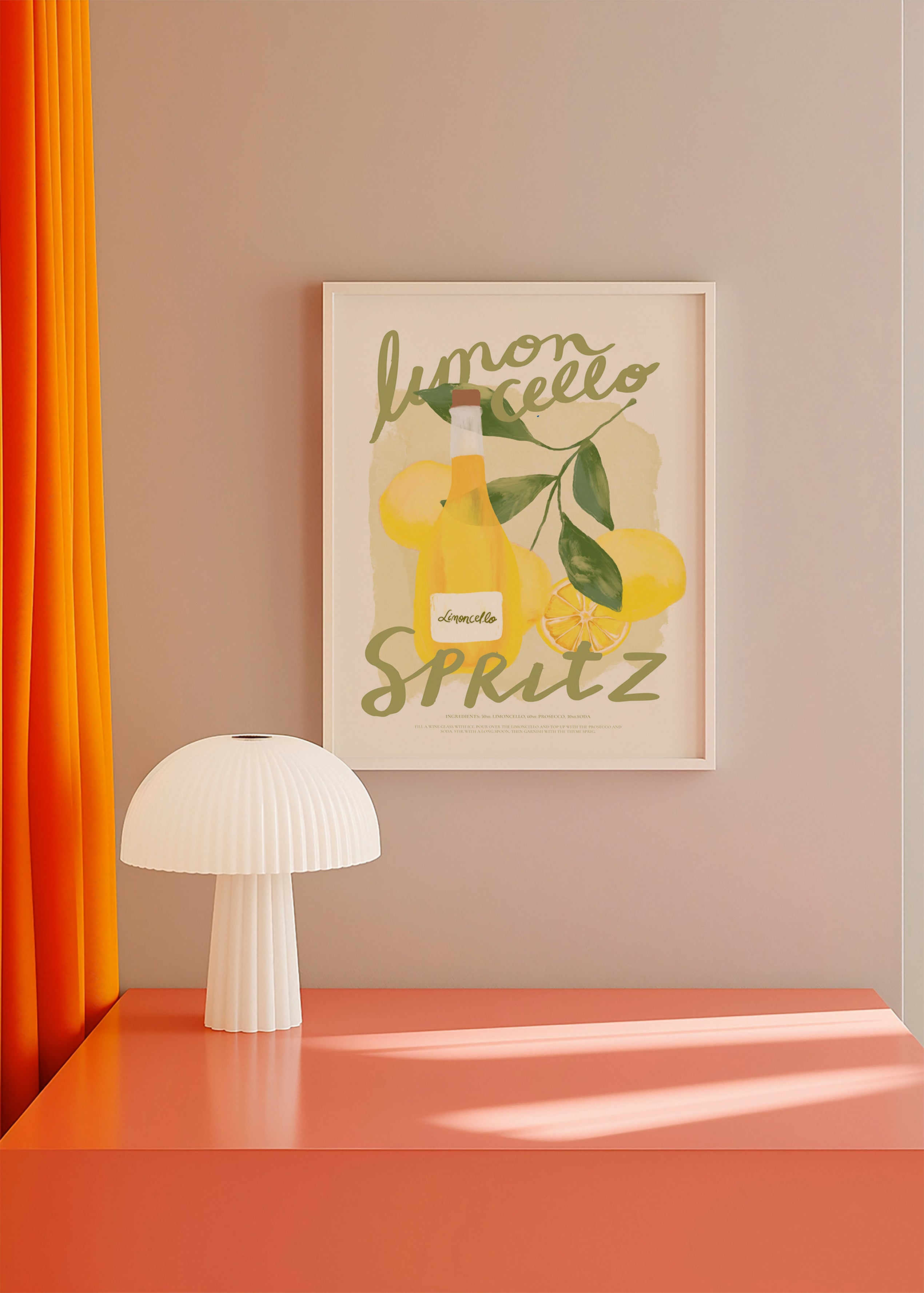 Arte para cozinha Limoncello Spritz ilustrado