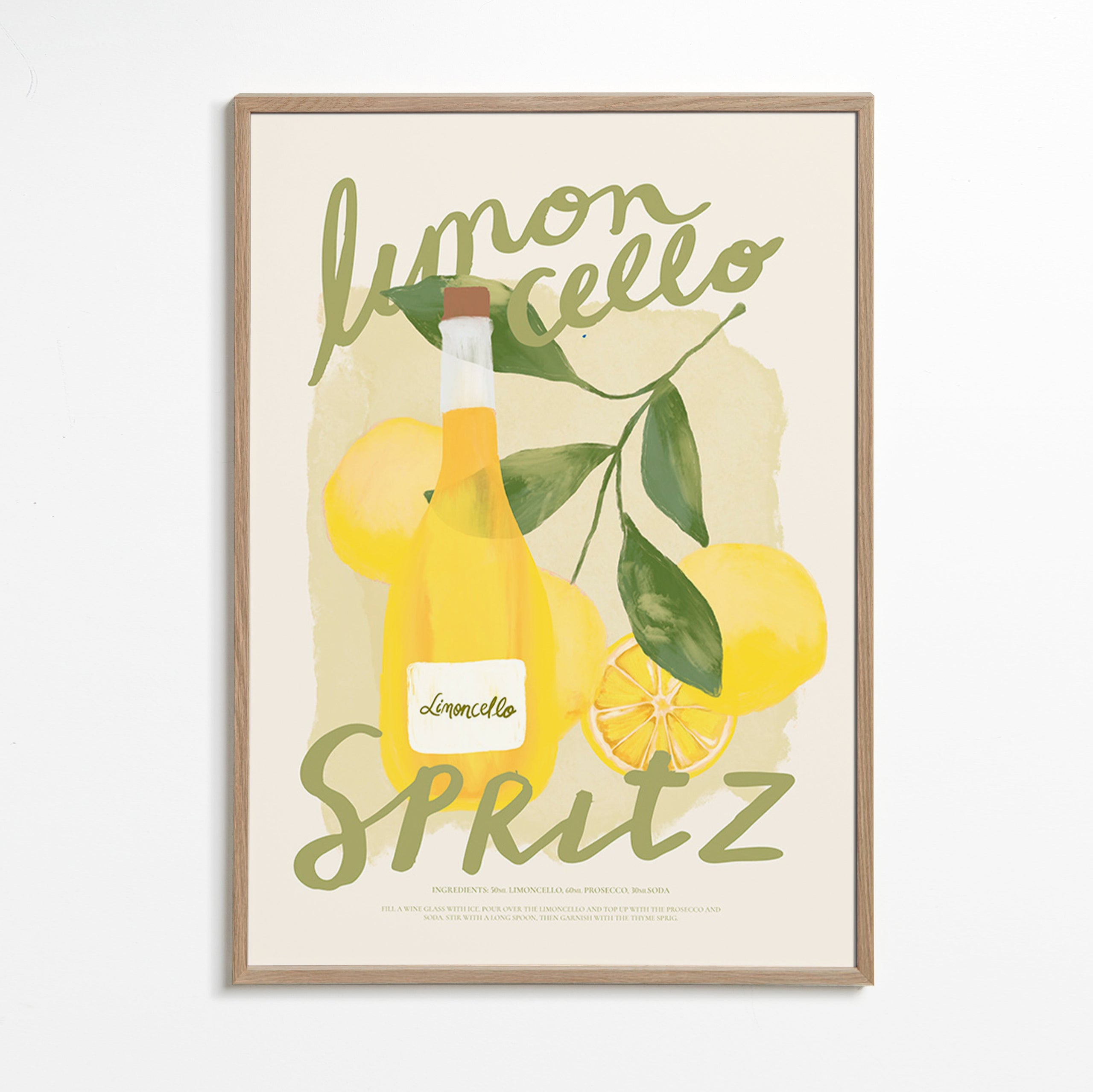 Arte para cozinha Limoncello Spritz ilustrado
