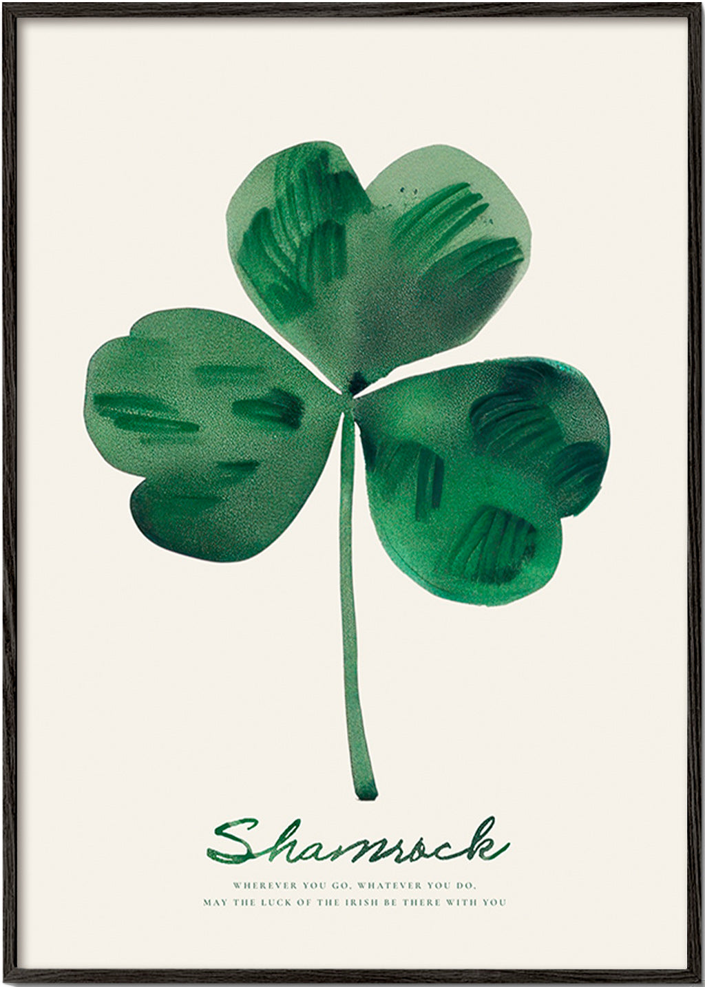 Estampa botânica Shamrock trevo em aguarela
