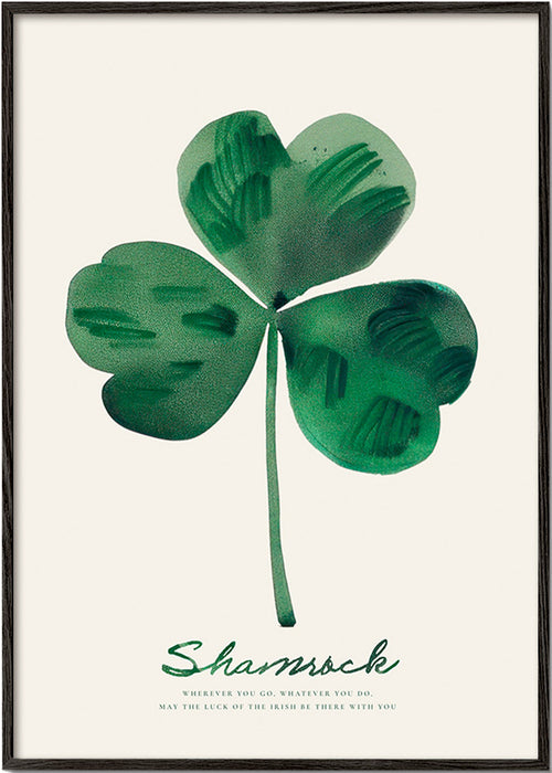 Estampa botânica Shamrock trevo em aguarela