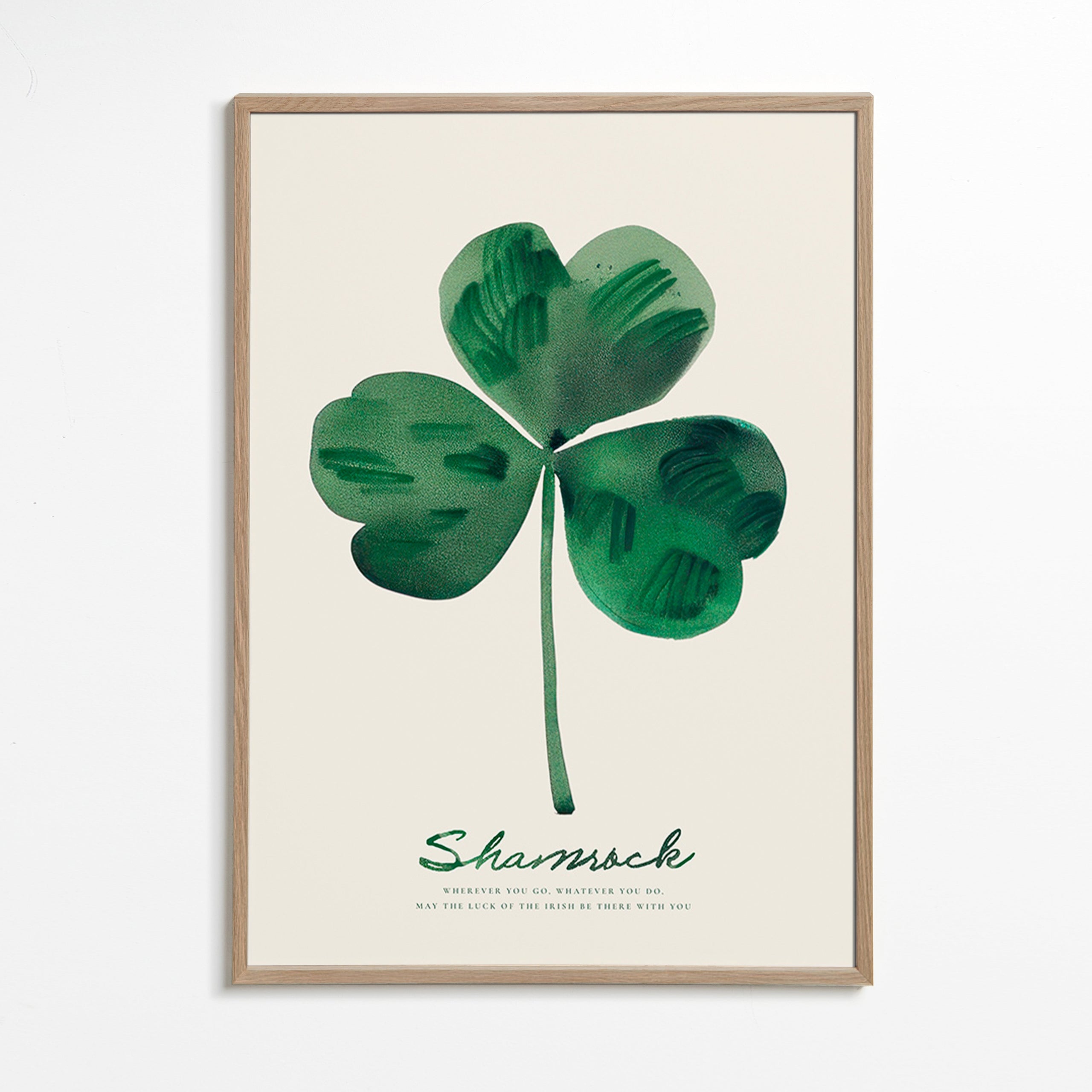 Estampa botânica Shamrock trevo em aguarela