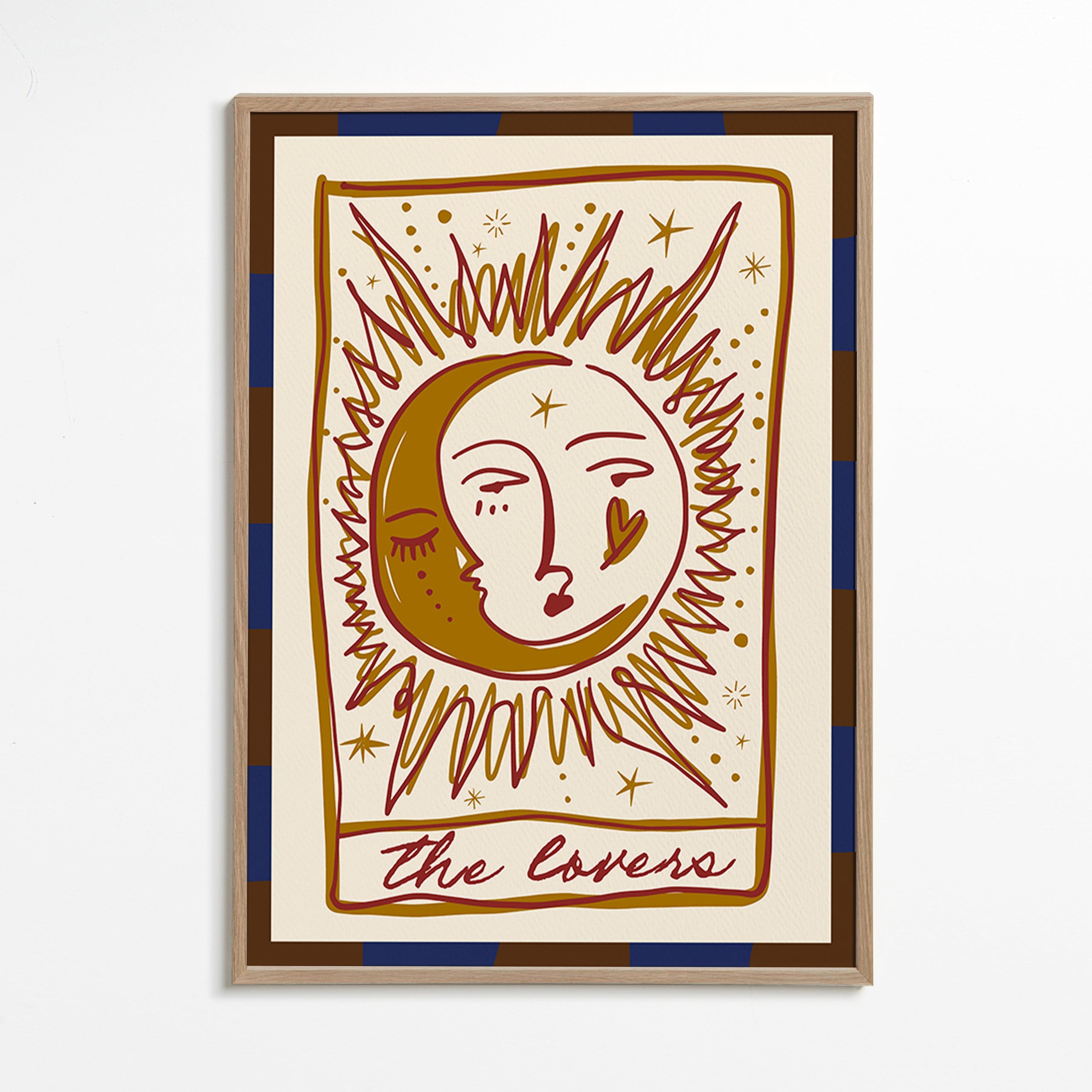 Ilustração tarô 'The Lovers' sol e lua