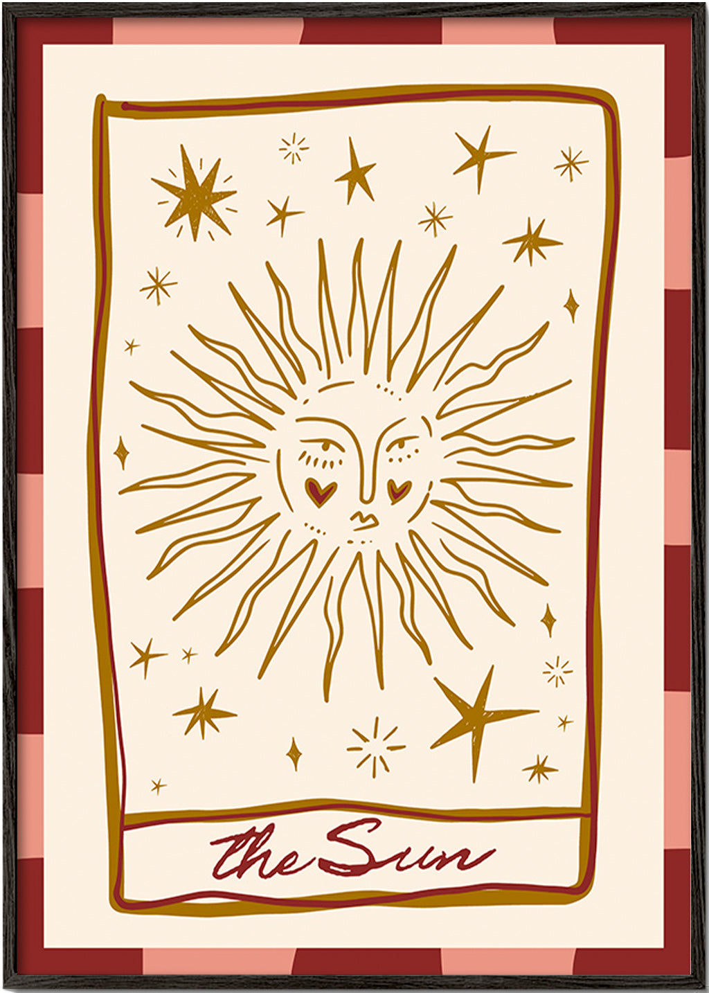 Ilustração do sol em estilo cartão vintage