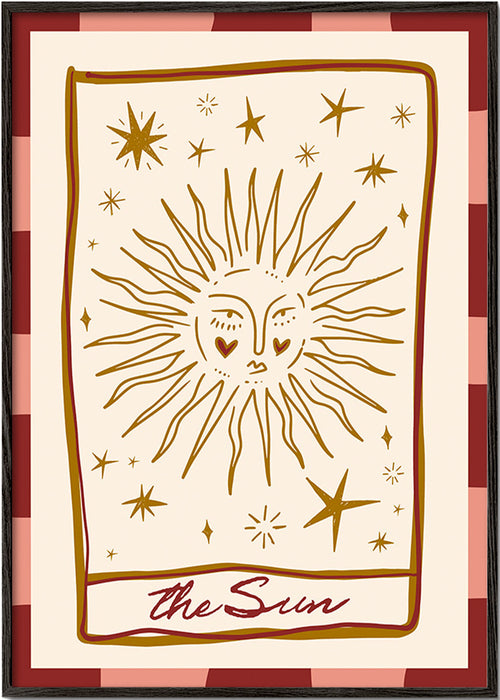 Ilustração do sol em estilo cartão vintage