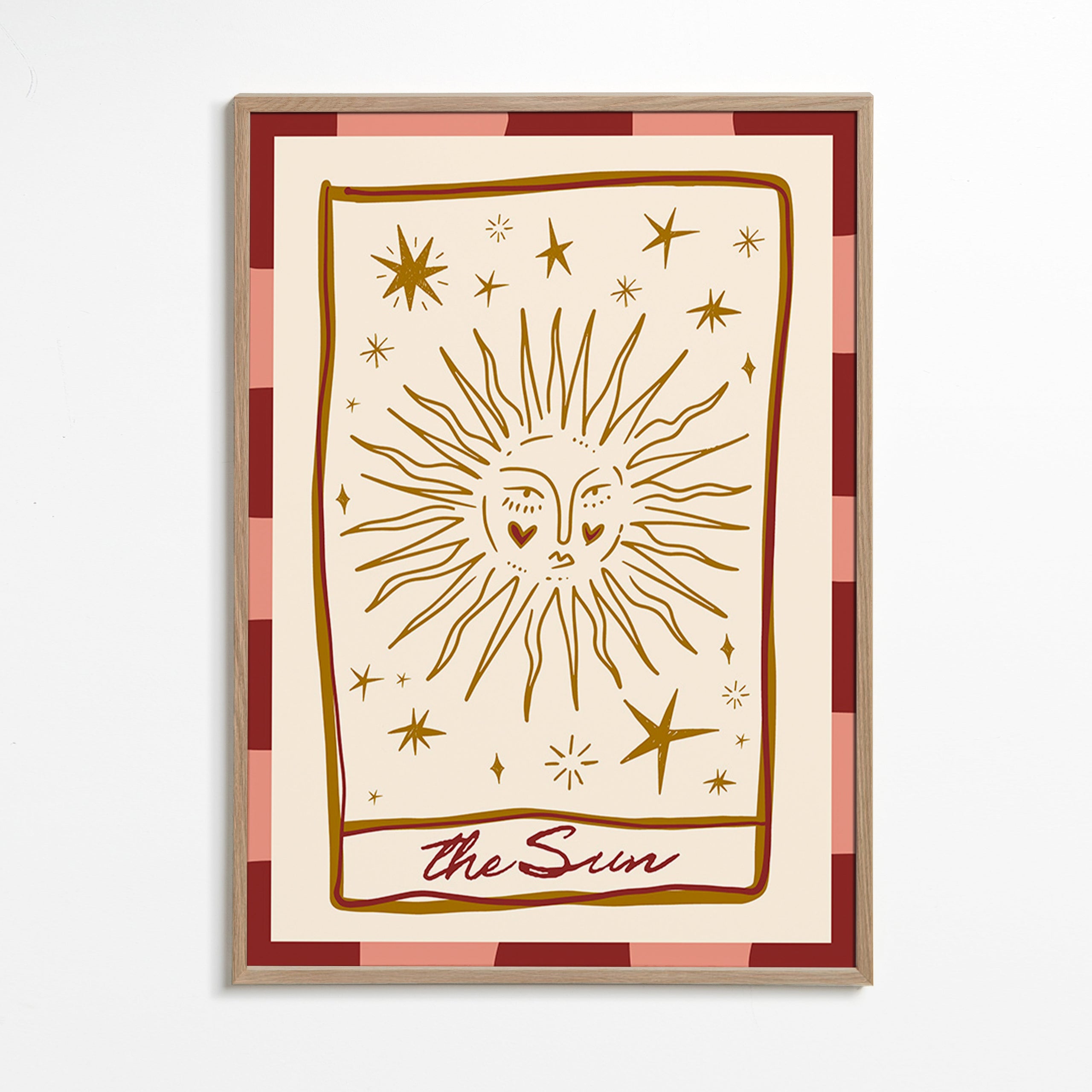 Ilustração do sol em estilo cartão vintage
