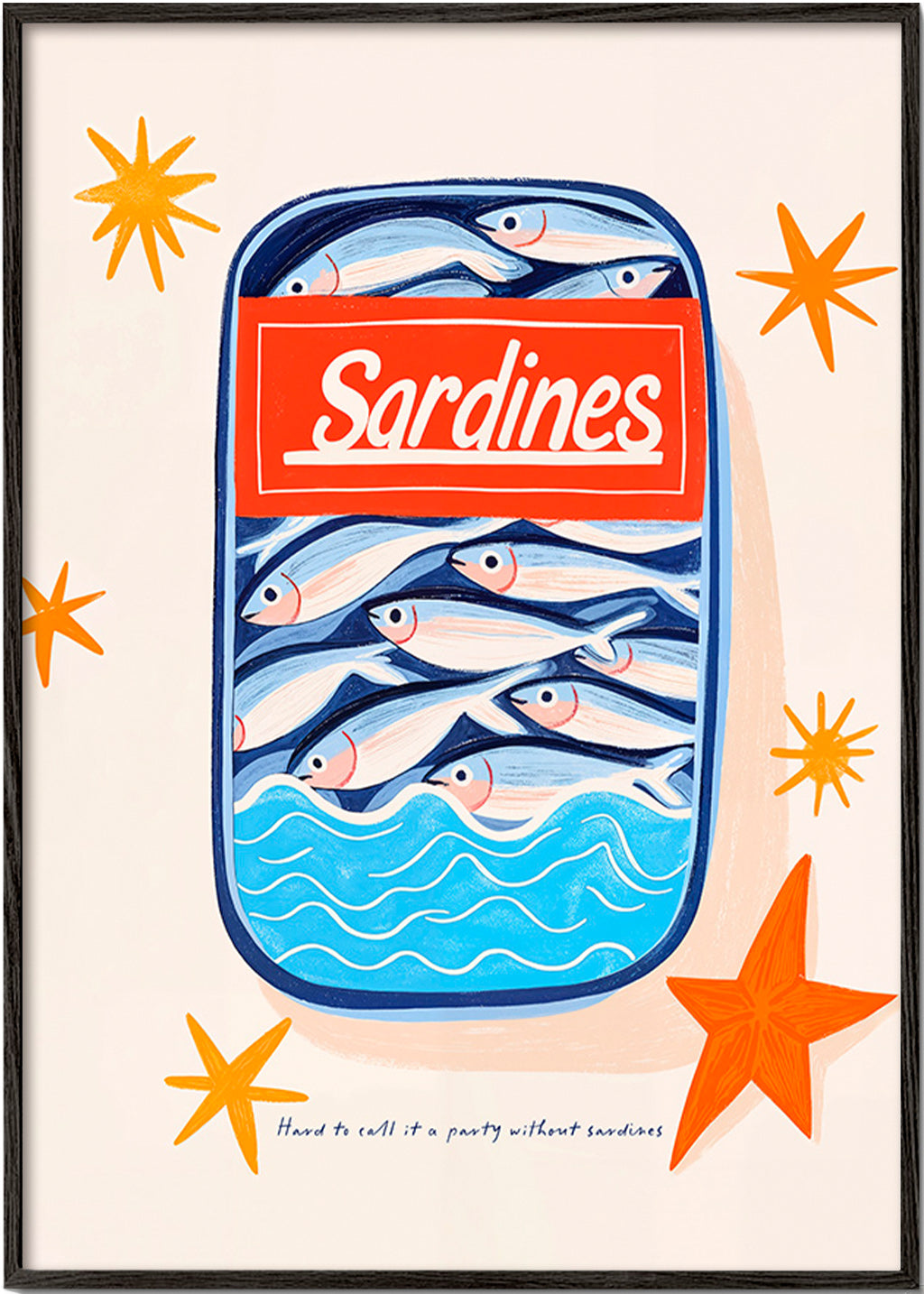 Arte para cozinha: lata de sardinhas ilustrada
