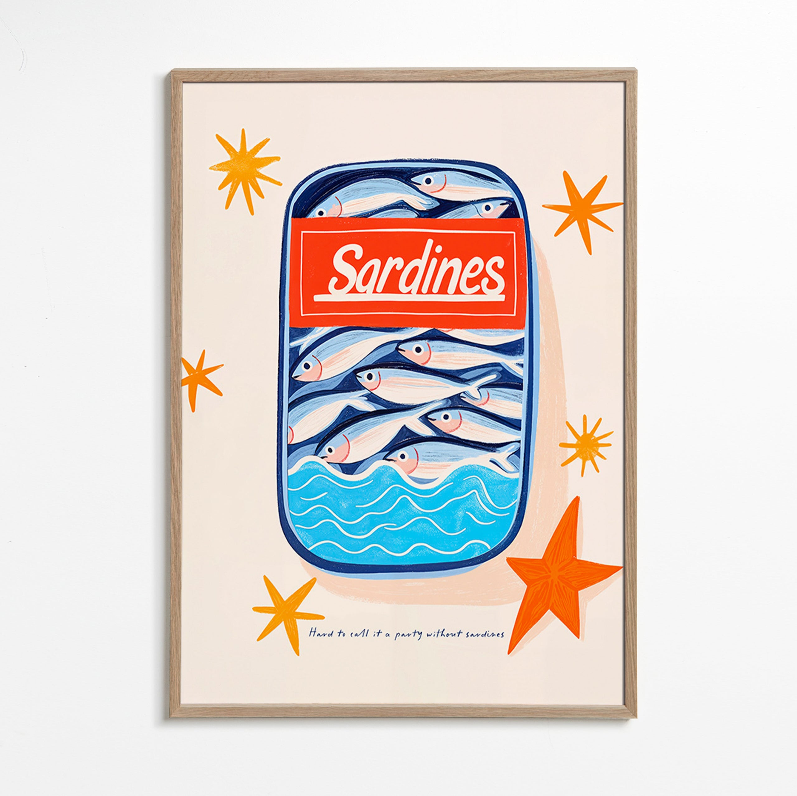 Arte para cozinha: lata de sardinhas ilustrada