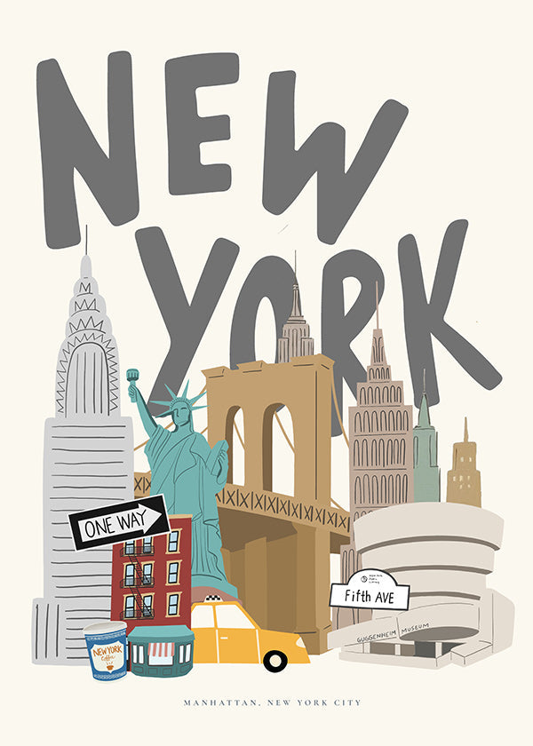 Poster de viagem: ícones de New York