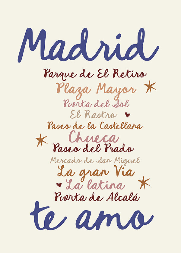 Poster de viagem Madrid tipografia marcante