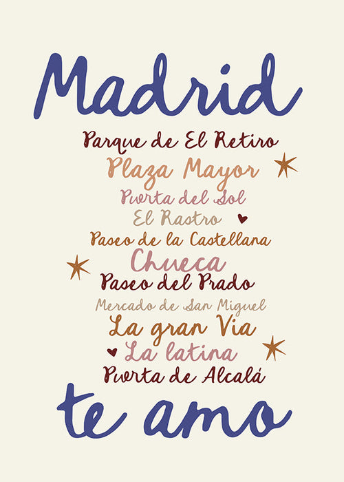 Poster de viagem Madrid tipografia marcante