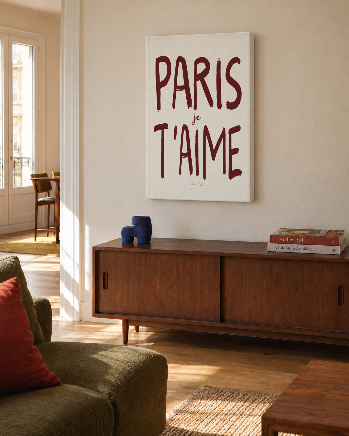 Paris, je t'aime - Unframed canvas in an interior