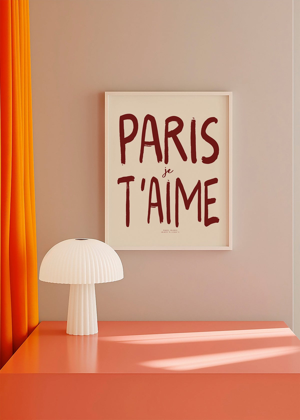 Poster de viagem tipográfico Paris je t'aime